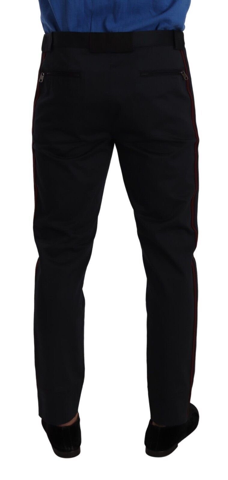 Dolce & Gabbana Blue Bordeaux Cotton Skinny Chino Pants Dolce & Gabbana