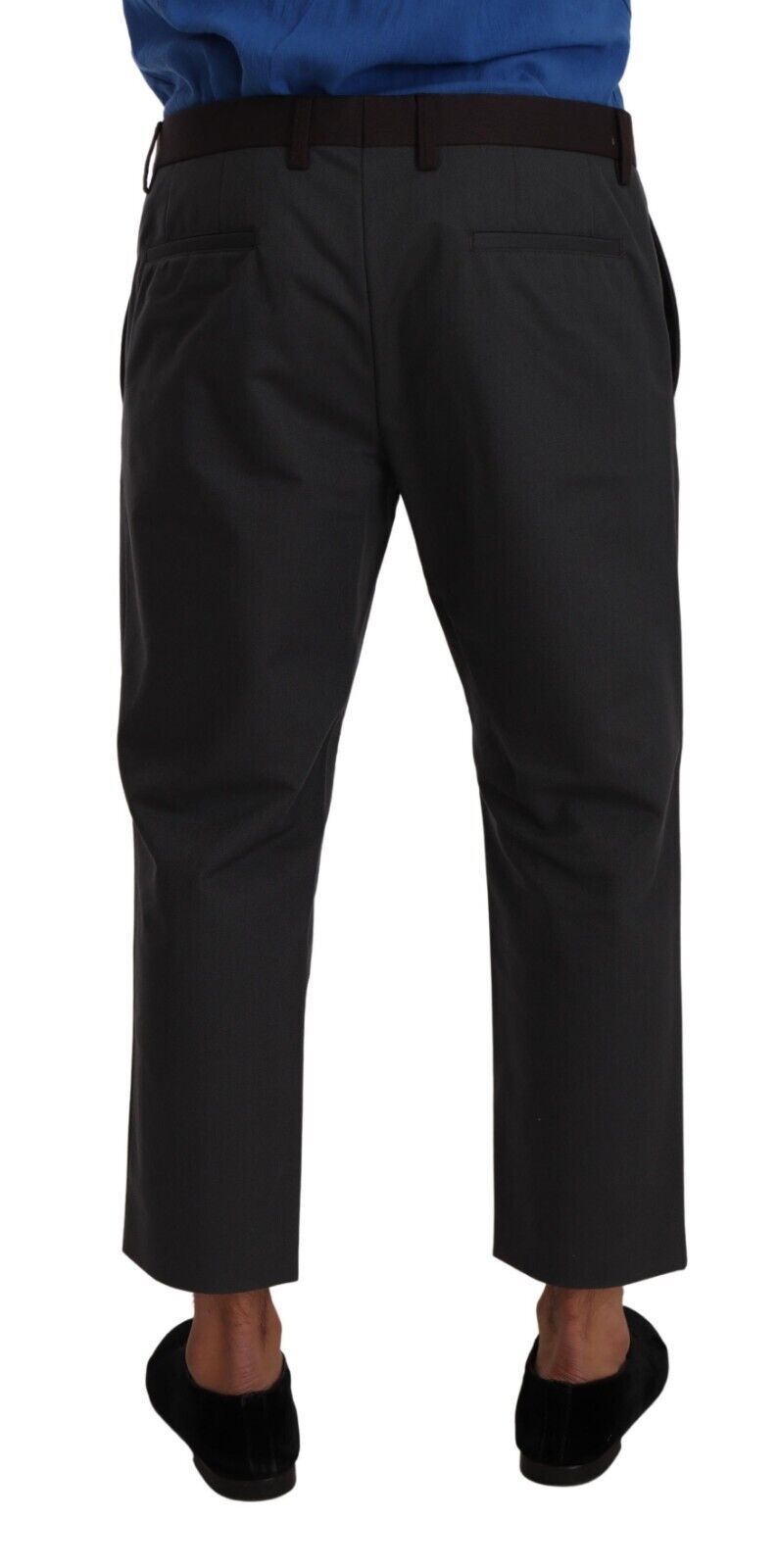 Dolce & Gabbana Gray Bordeaux Striped Cropped Trouser Pants Dolce & Gabbana