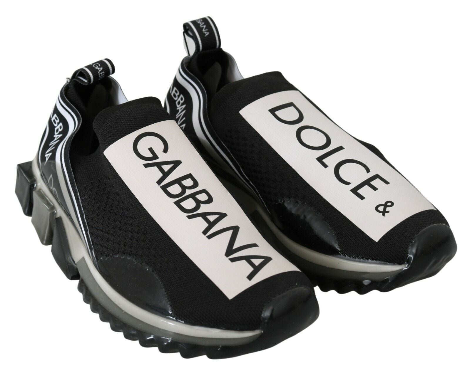 Dolce & Gabbana Black White SORRENTO Sport Stretch Sneakers Dolce & Gabbana