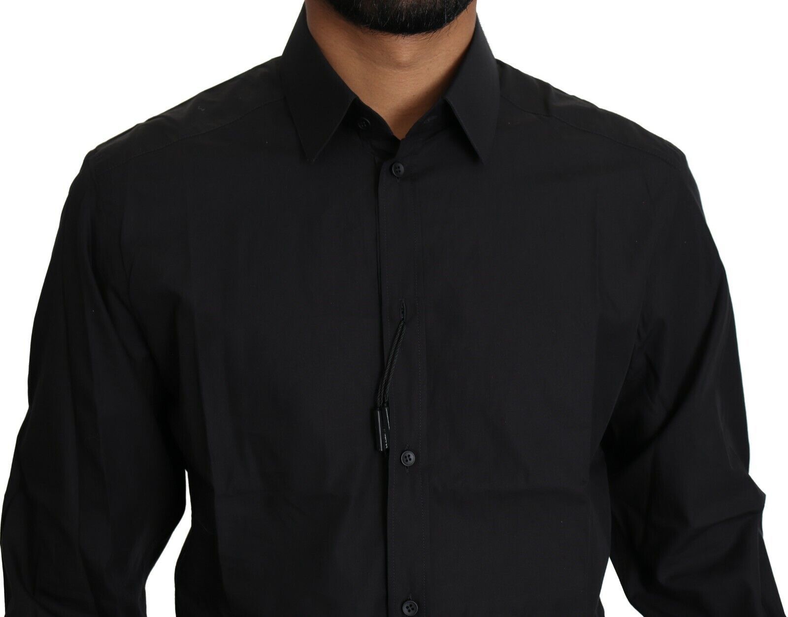 Dolce & Gabbana Black Cotton Formal Dress Men Top Shirt Dolce & Gabbana