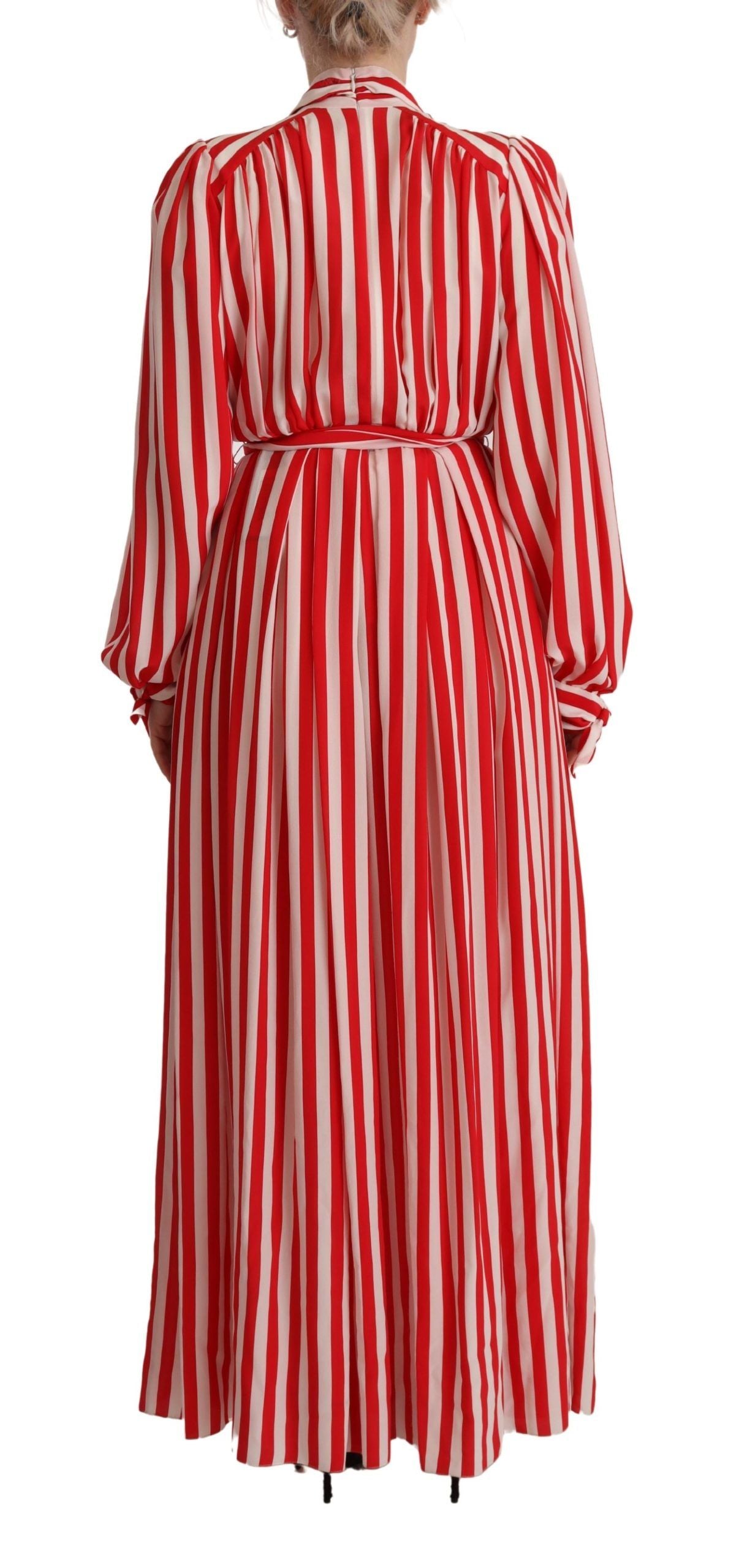 Dolce & Gabbana White Red Silk A-Line Shift Gown Dress Dolce & Gabbana