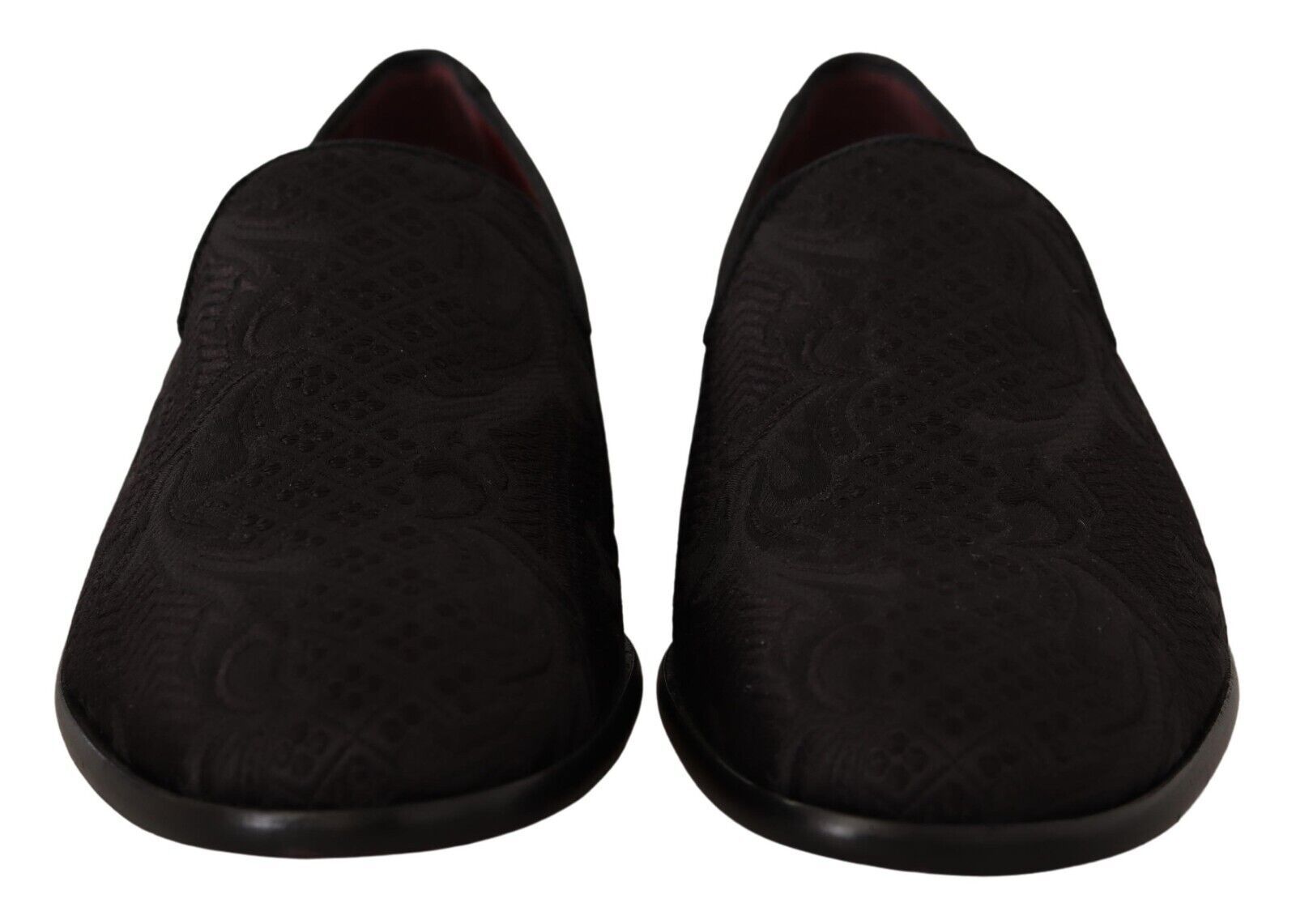 Dolce & Gabbana Black Floral Brocade Slippers Loafers Shoes Dolce & Gabbana