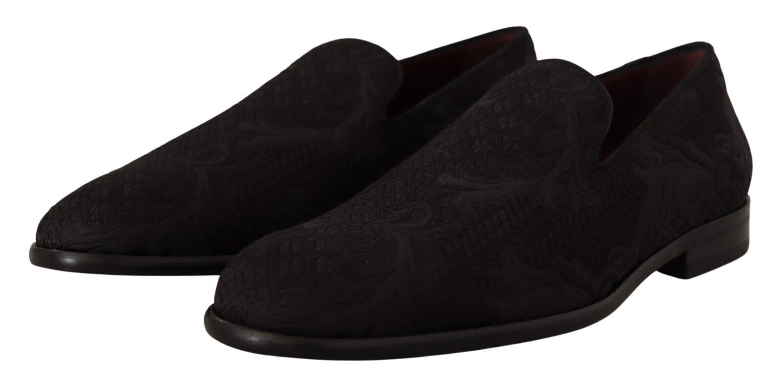 Dolce & Gabbana Black Floral Brocade Slippers Loafers Shoes Dolce & Gabbana
