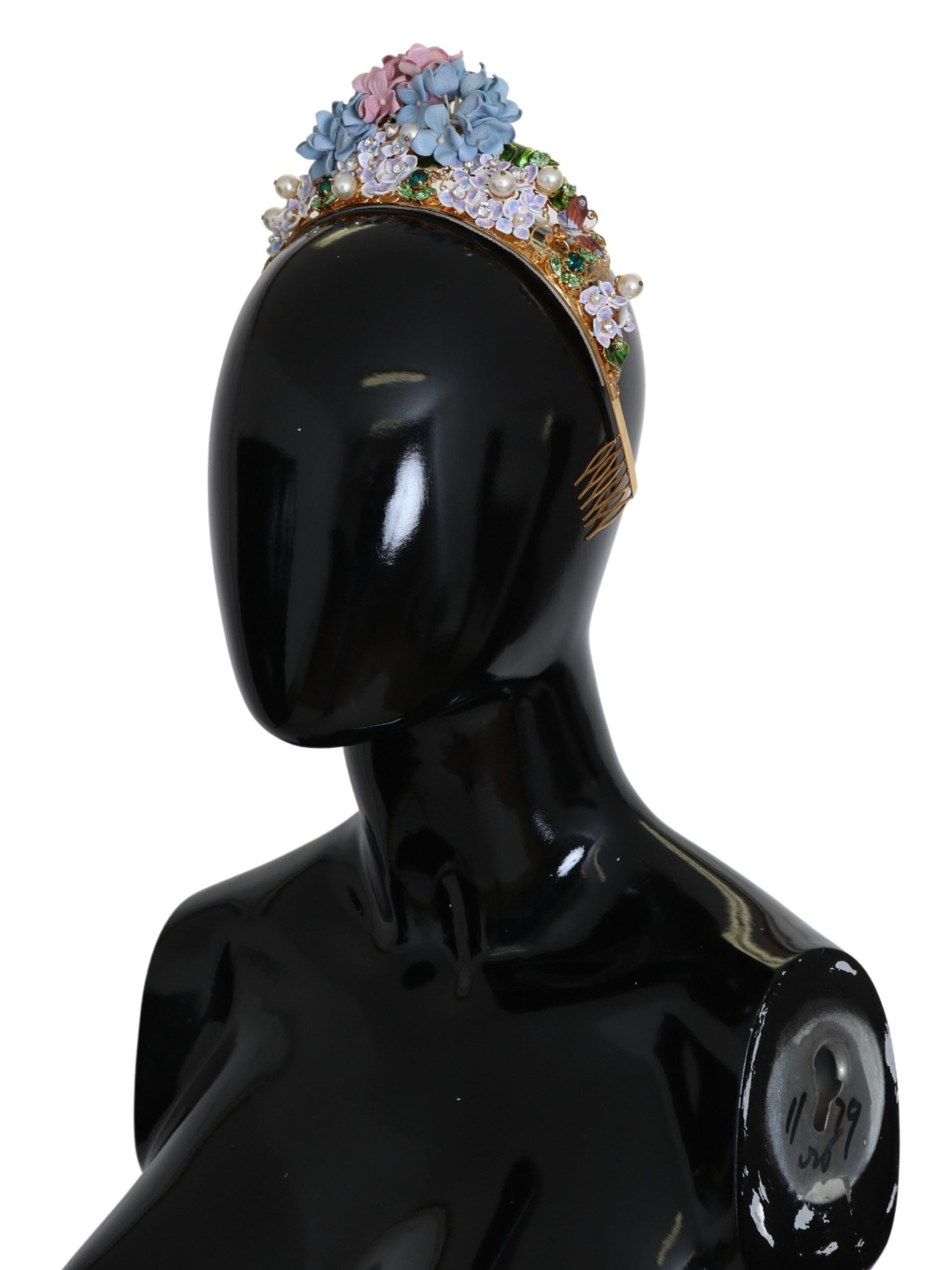 Dolce & Gabbana Gold Crystal Purple Hortensia Headband Crown Diadem Dolce & Gabbana