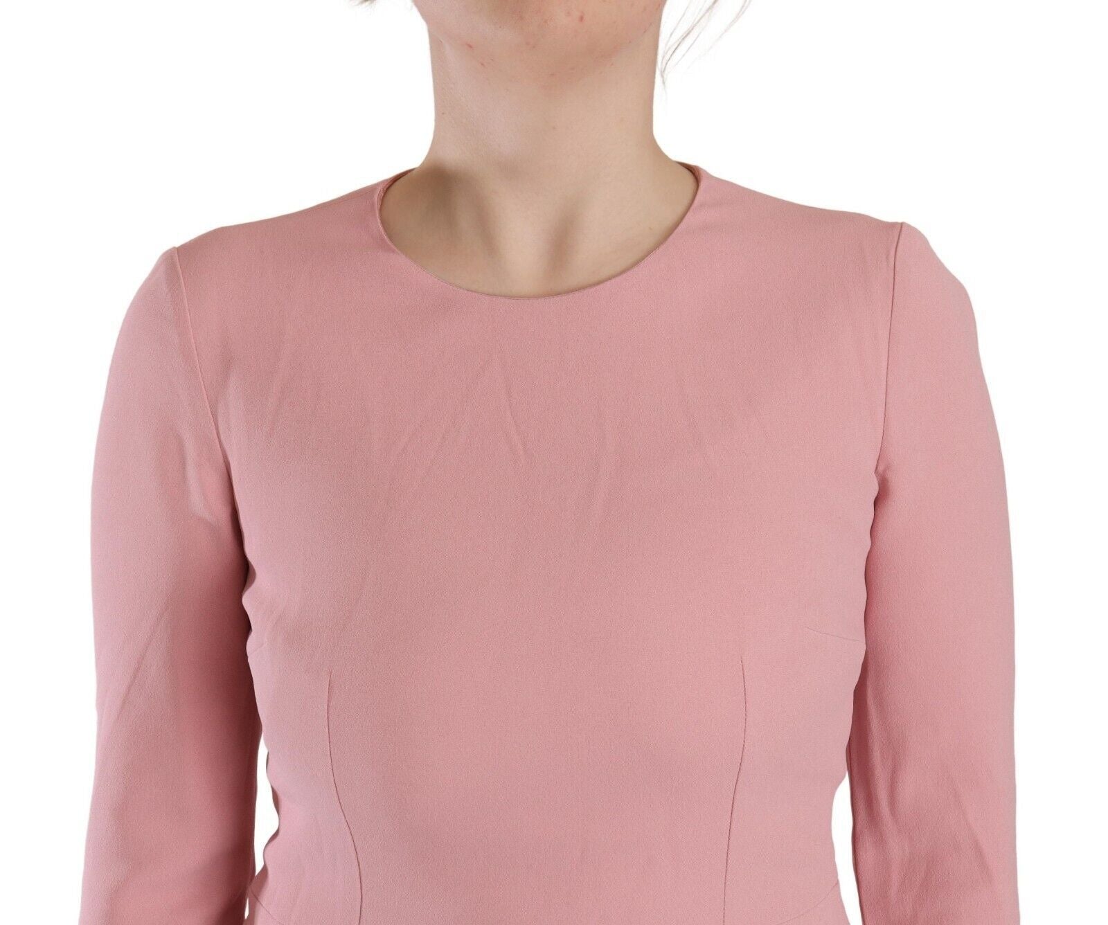 Dolce & Gabbana Pink 3/4 Sleeves Viscose Blend A-line Dress Dolce & Gabbana