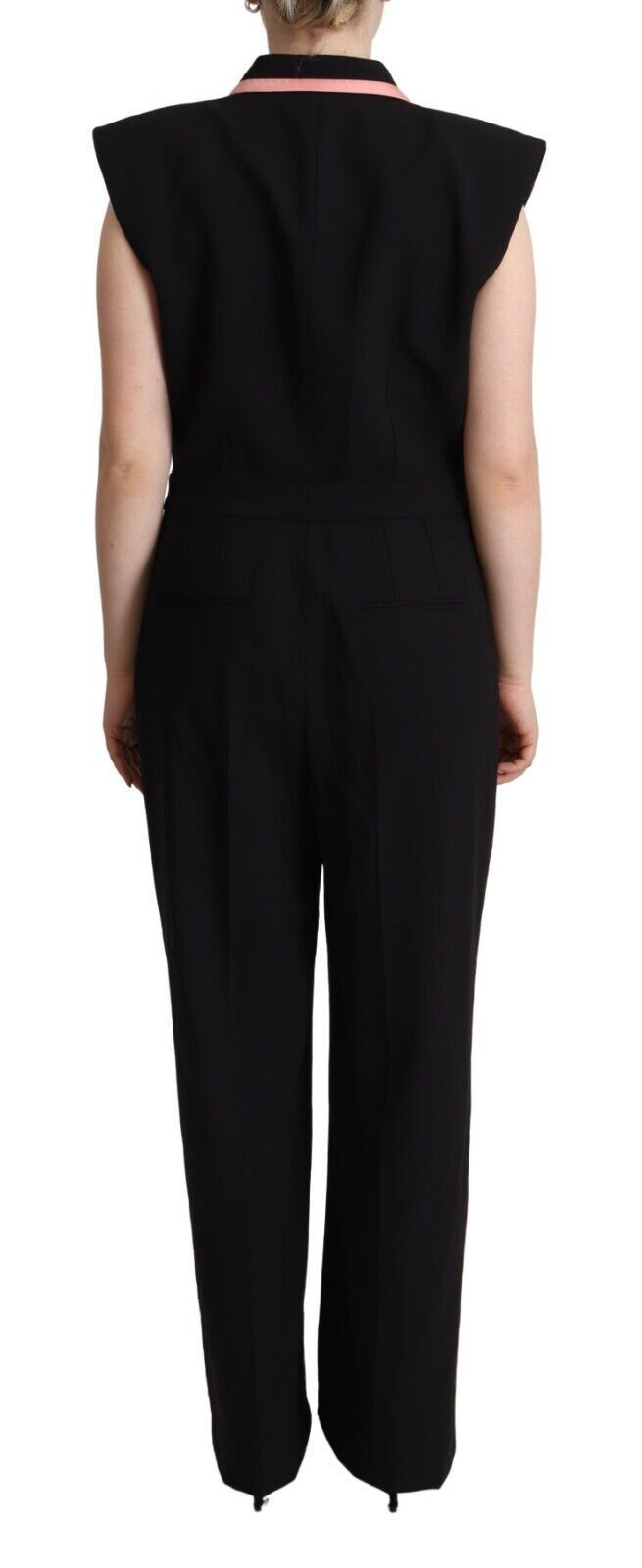 Dolce & Gabbana Black Wool Blend Sleeveless Jumpsuit Dress Dolce & Gabbana