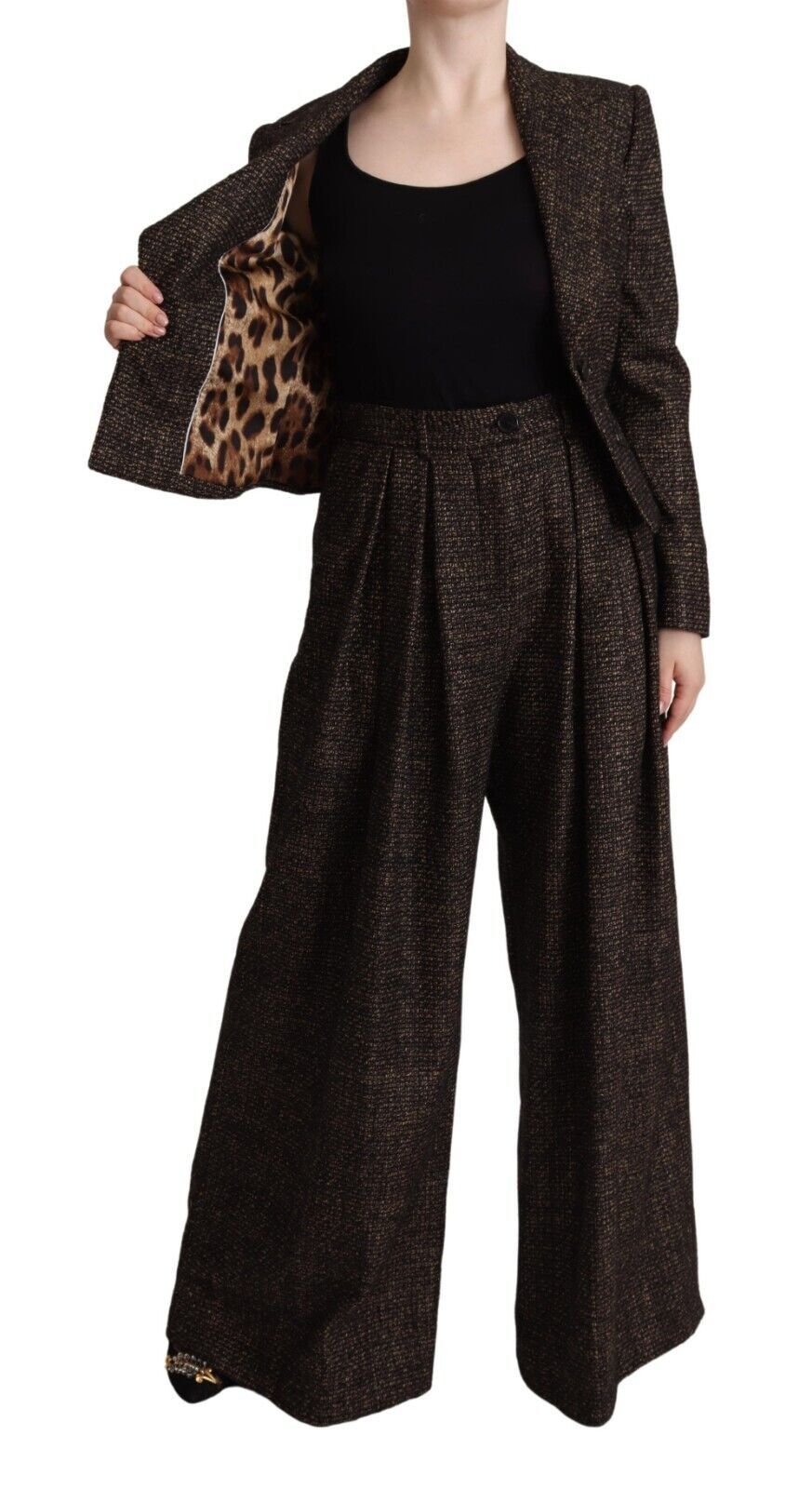 Dolce & Gabbana Dark Brown Wool Single Breasted 2 Pc Jacket Pants Dolce & Gabbana