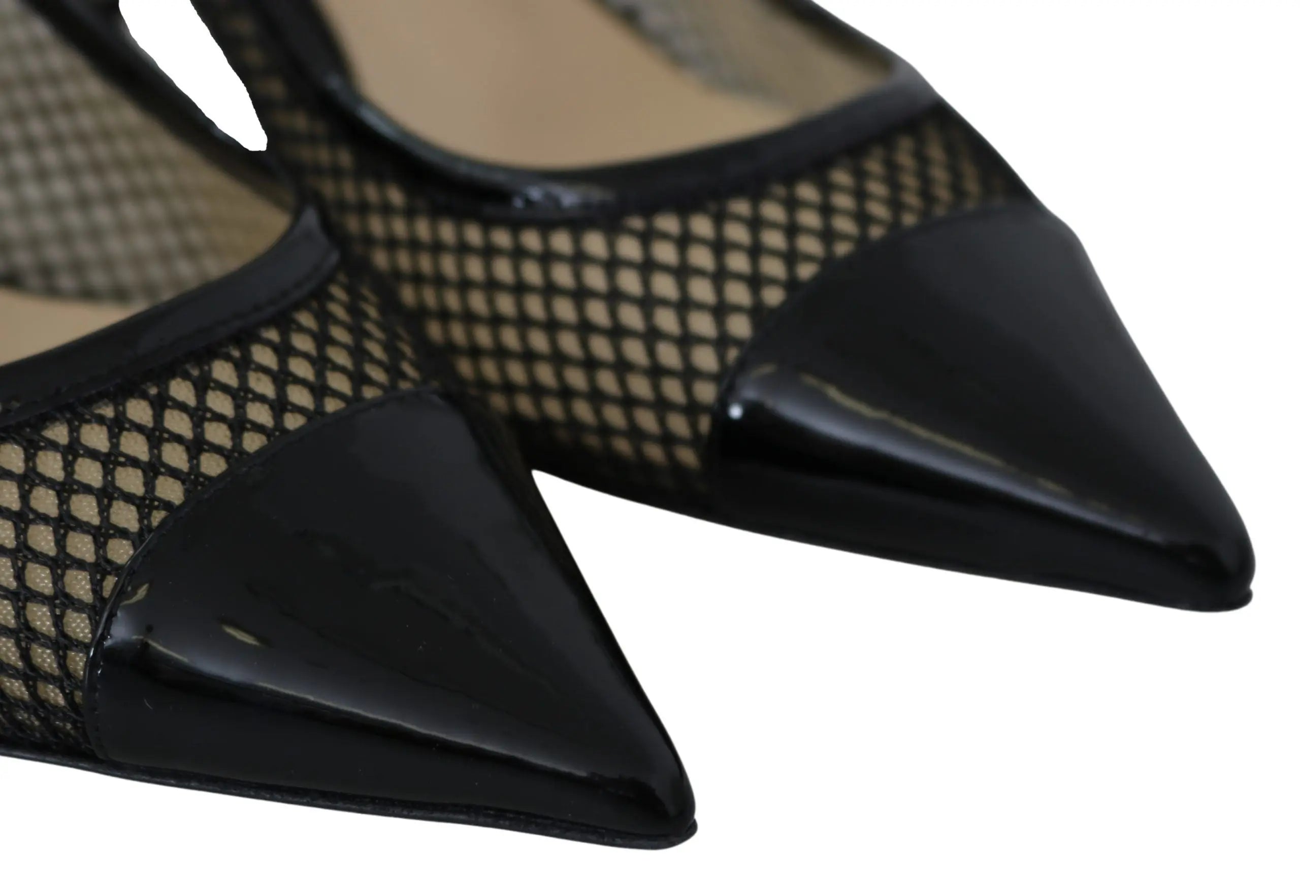 Jimmy Choo Black Mesh and Leather Amika 50 Pumps Jimmy Choo