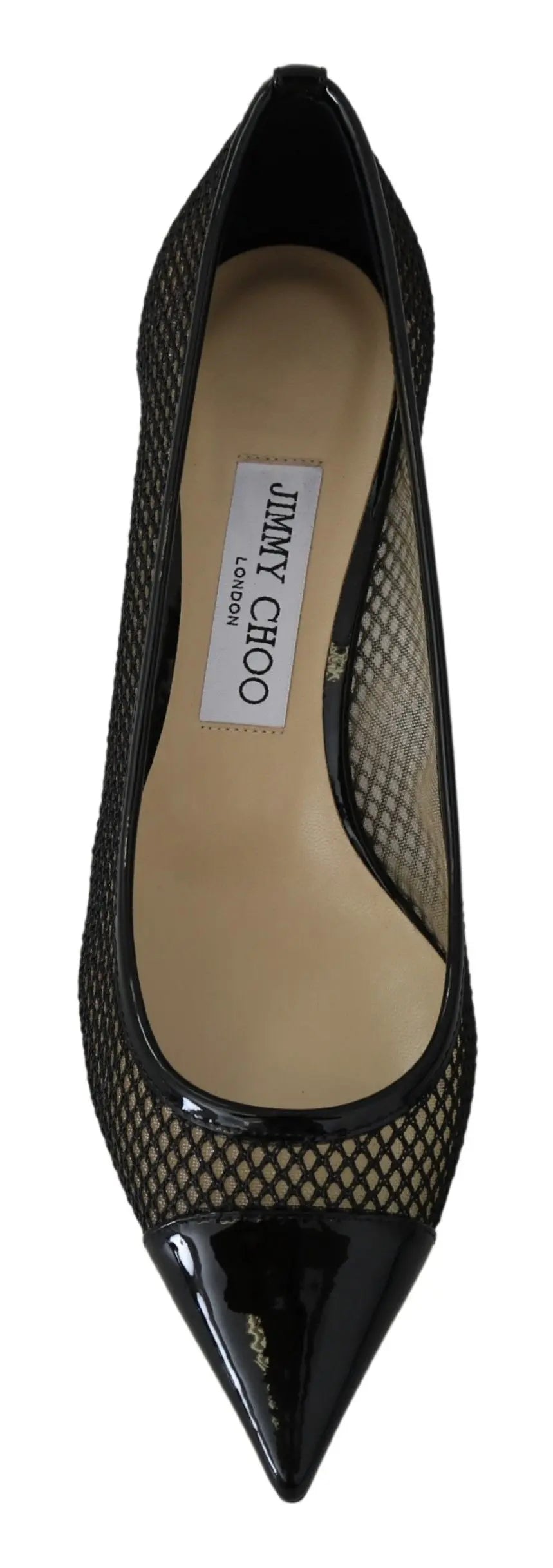 Jimmy Choo Black Mesh and Leather Amika 50 Pumps Jimmy Choo