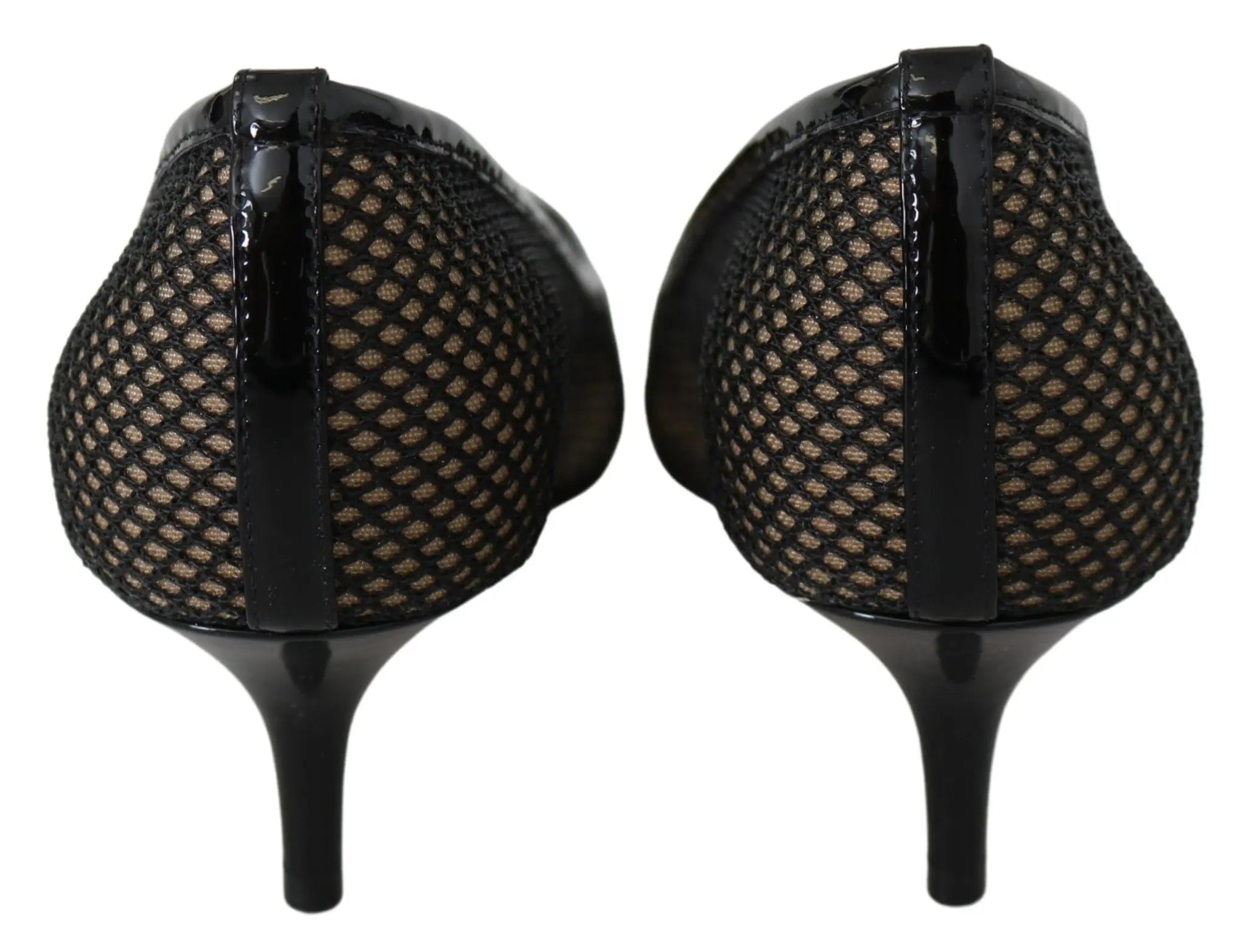 Jimmy Choo Black Mesh and Leather Amika 50 Pumps Jimmy Choo
