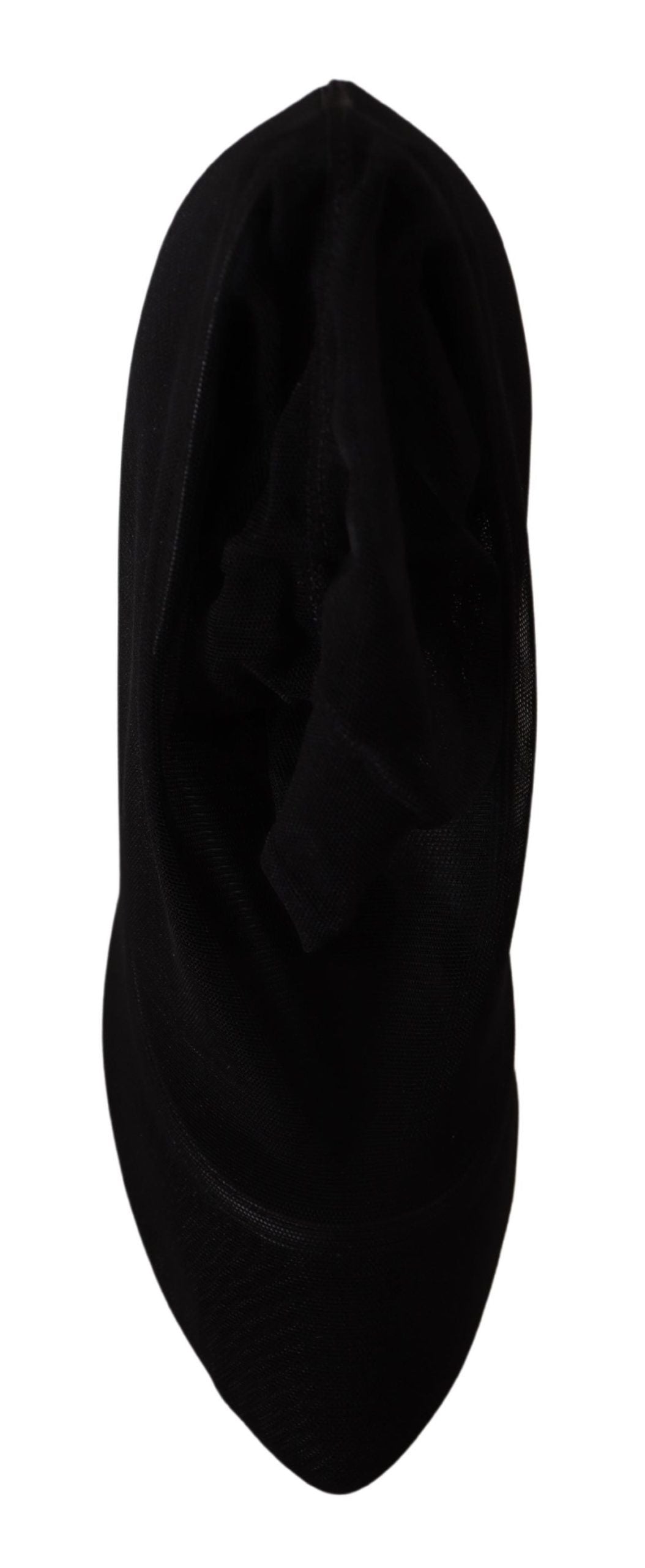 Dolce & Gabbana Black Tulle Stretch Boots Pumps Shoes Dolce & Gabbana