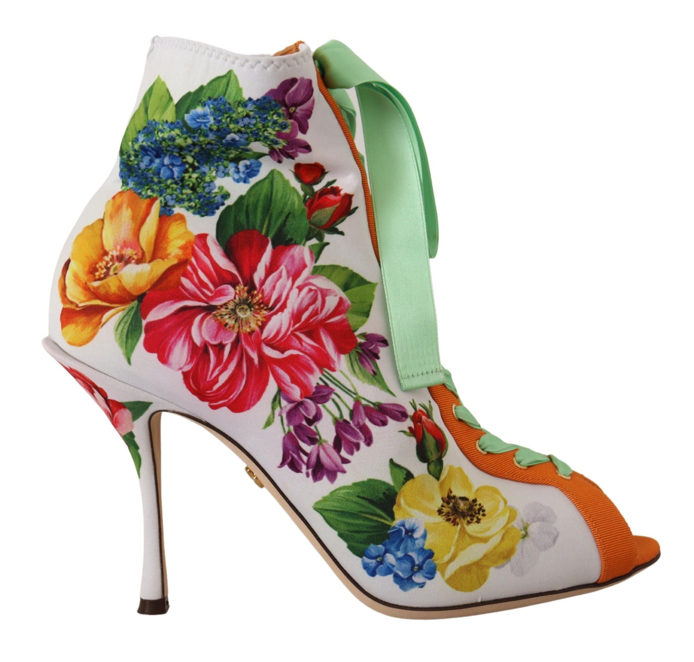 Dolce & Gabbana White Jersey Stretch Boots Open Toes Heels Shoes Dolce & Gabbana