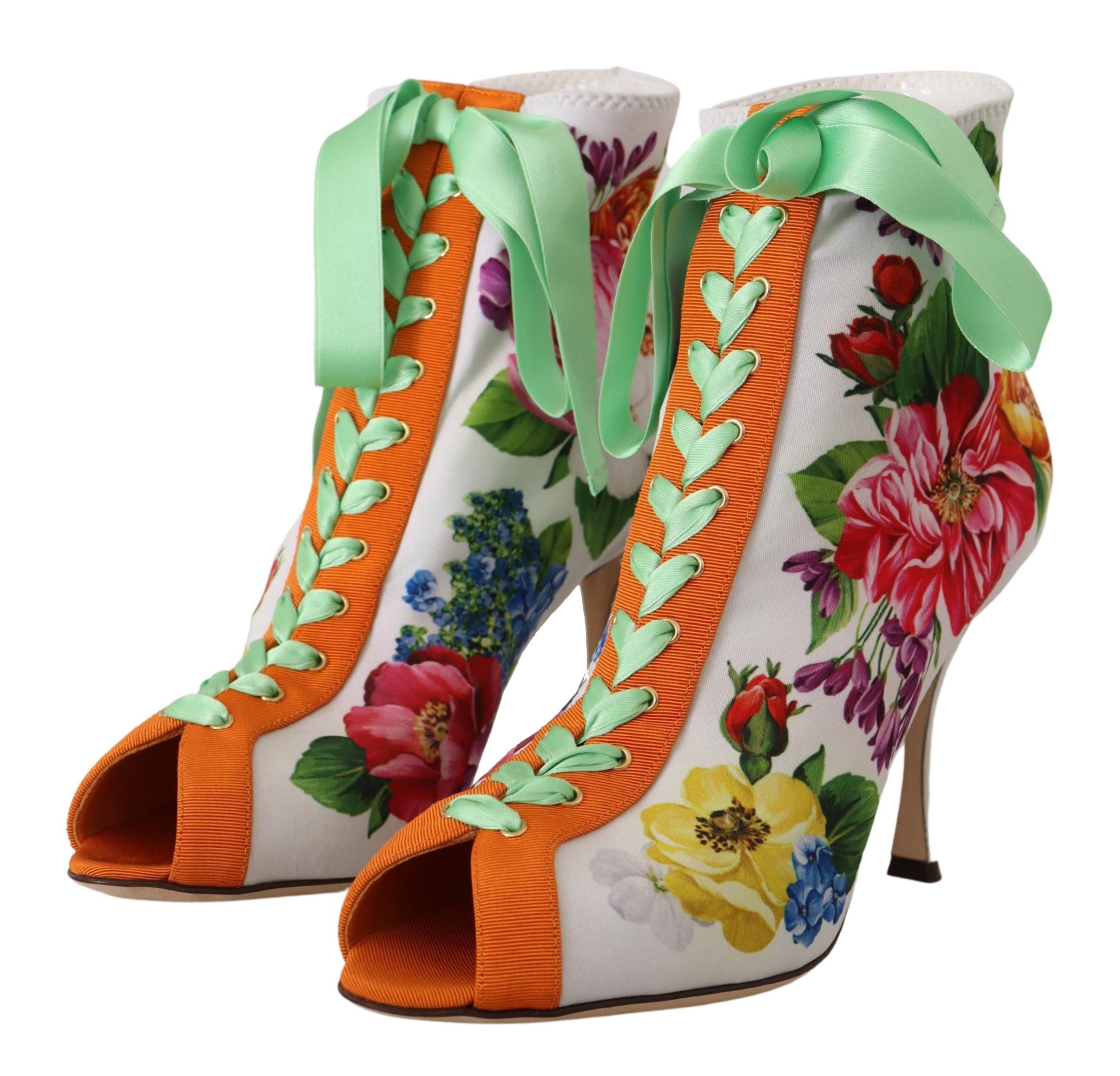 Dolce & Gabbana White Jersey Stretch Boots Open Toes Heels Shoes Dolce & Gabbana