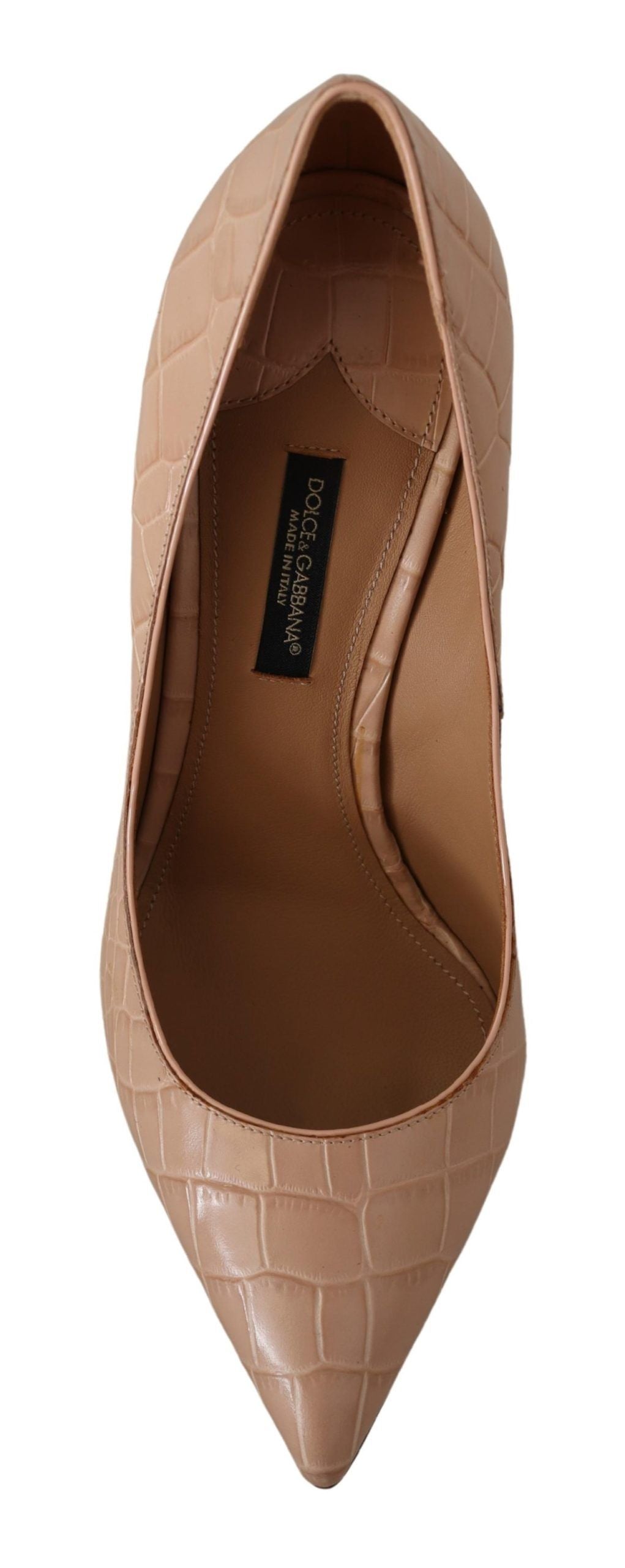 Dolce & Gabbana Beige Leather Bellucci Heels Pumps Shoes Dolce & Gabbana