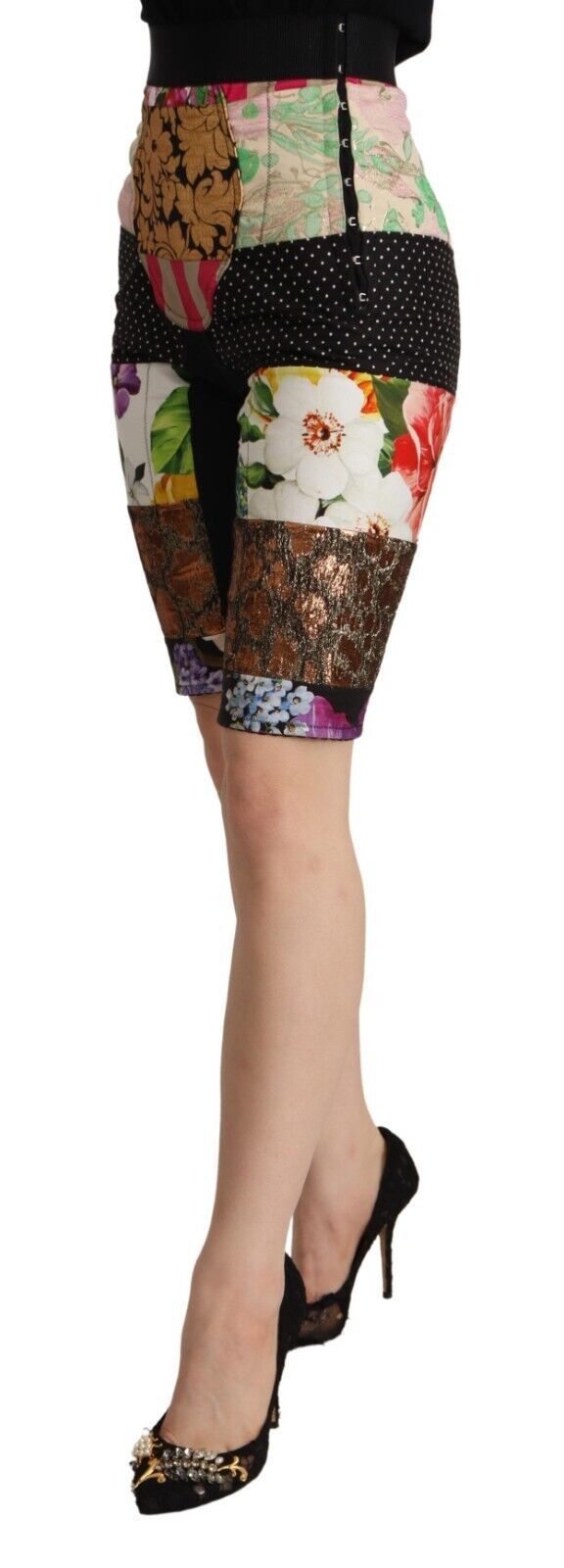 Dolce & Gabbana Multicolor Patchwork High Waist Cropped Pants Dolce & Gabbana