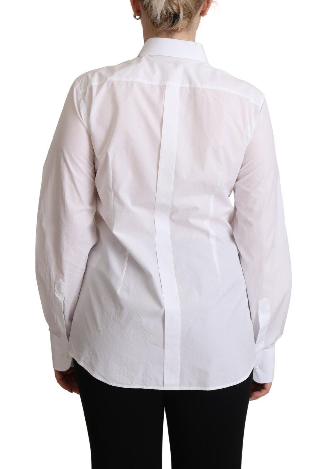 Dolce & Gabbana White Cotton Dress Collared Long Sleeves Shirt Top Dolce & Gabbana