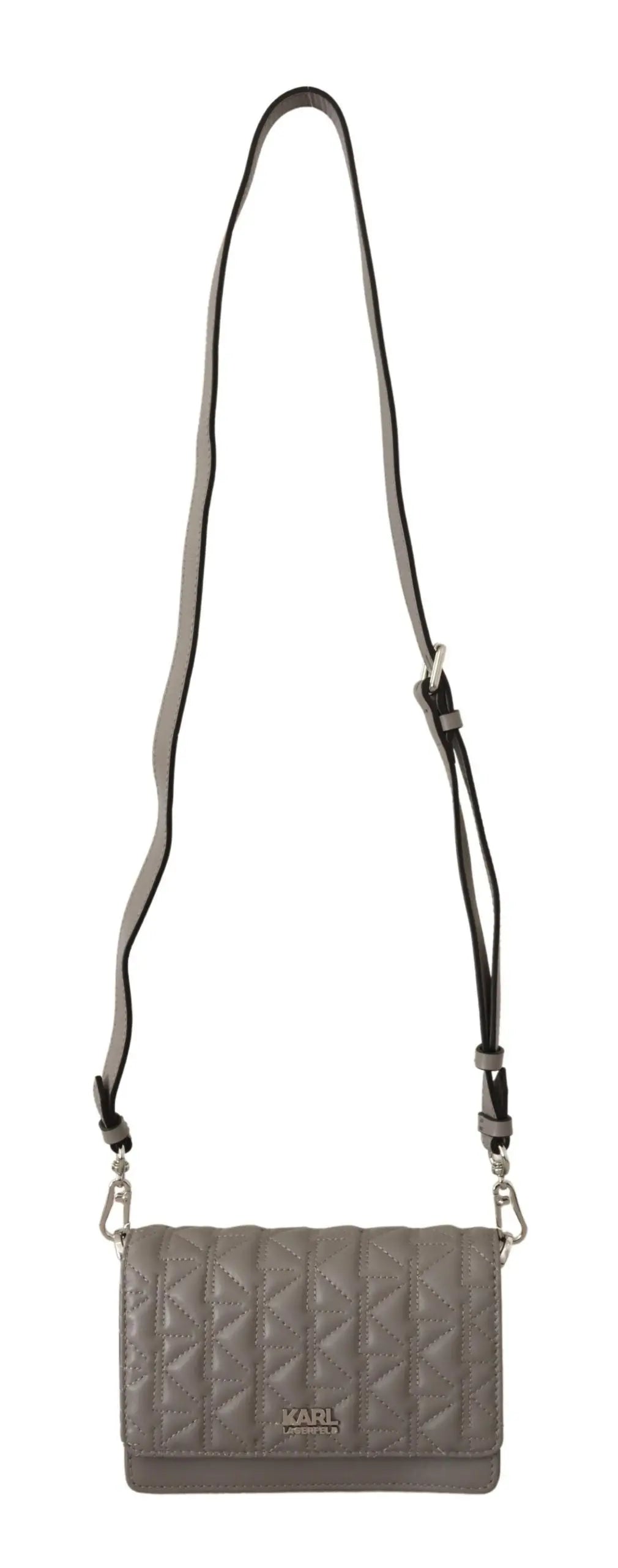 Karl Lagerfeld Light Grey Leather Crossbody Bag Karl Lagerfeld