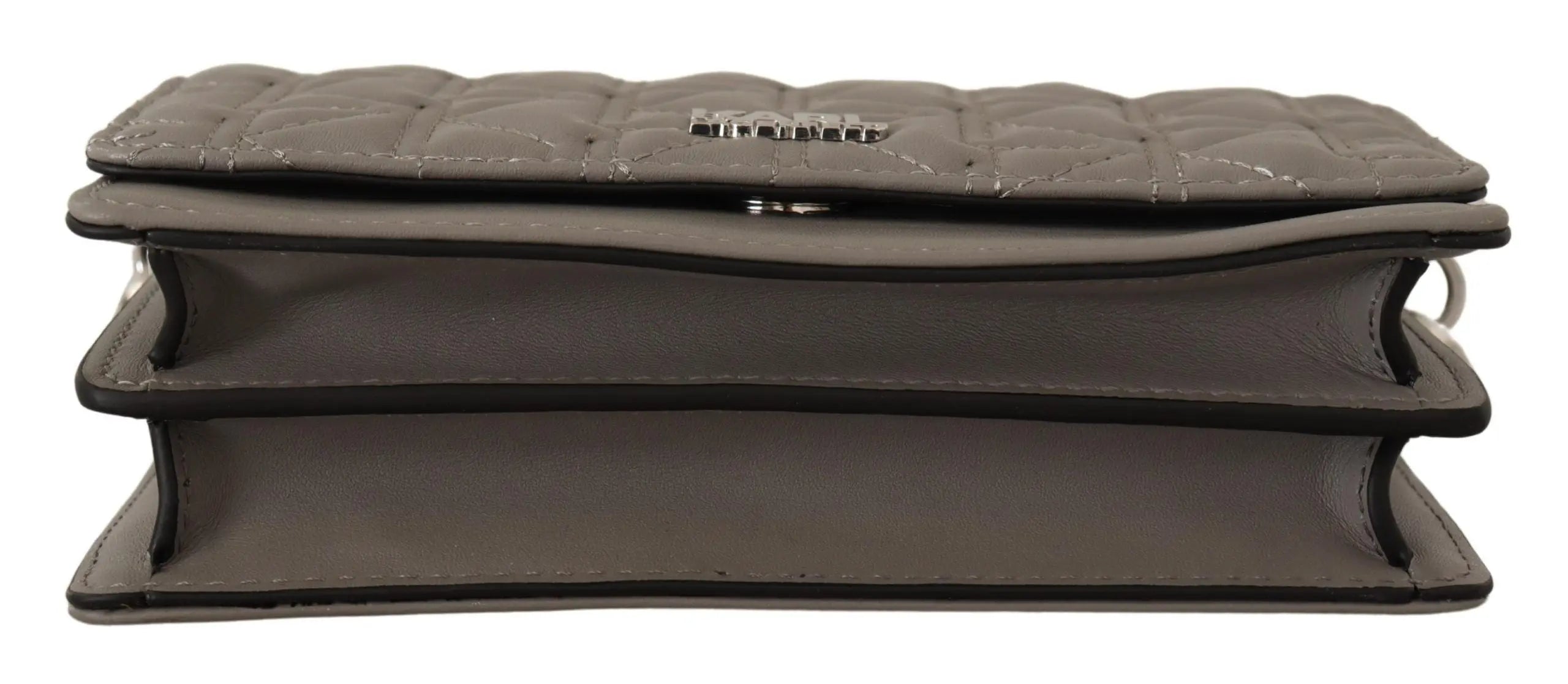 Karl Lagerfeld Light Grey Leather Crossbody Bag Karl Lagerfeld