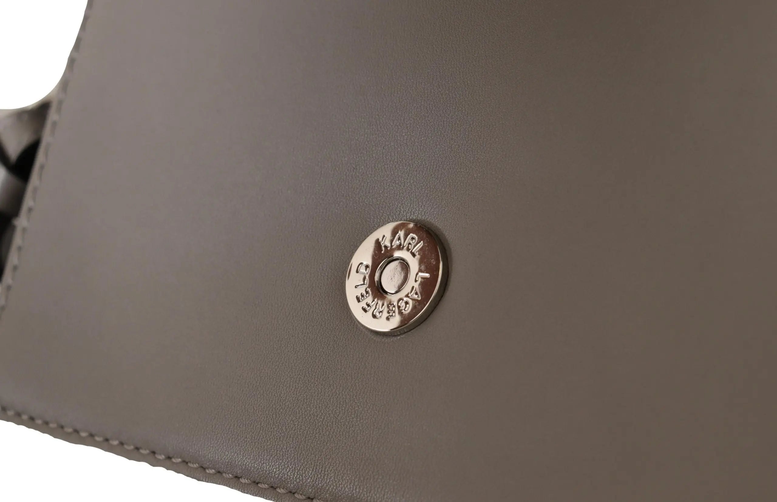 Karl Lagerfeld Light Grey Leather Crossbody Bag Karl Lagerfeld