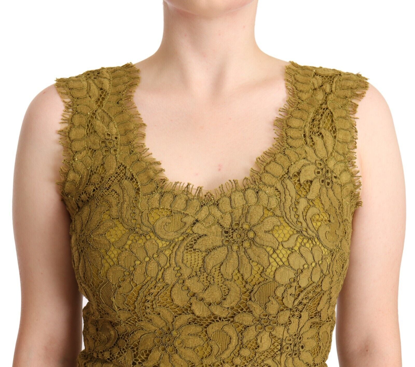 Dolce & Gabbana Brown Floral Lace Maxi Floor Length Dress Dolce & Gabbana