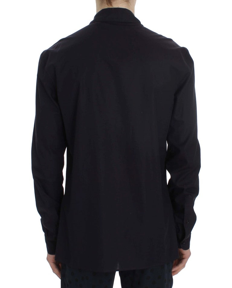 Dolce & Gabbana Purple Striped Cotton Pajama Lounge Shirt Dolce & Gabbana