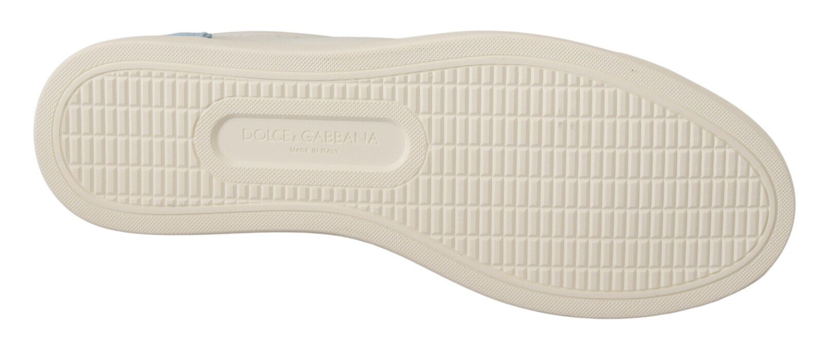 Dolce & Gabbana White Blue Leather Low Top Sneakers Shoes Dolce & Gabbana