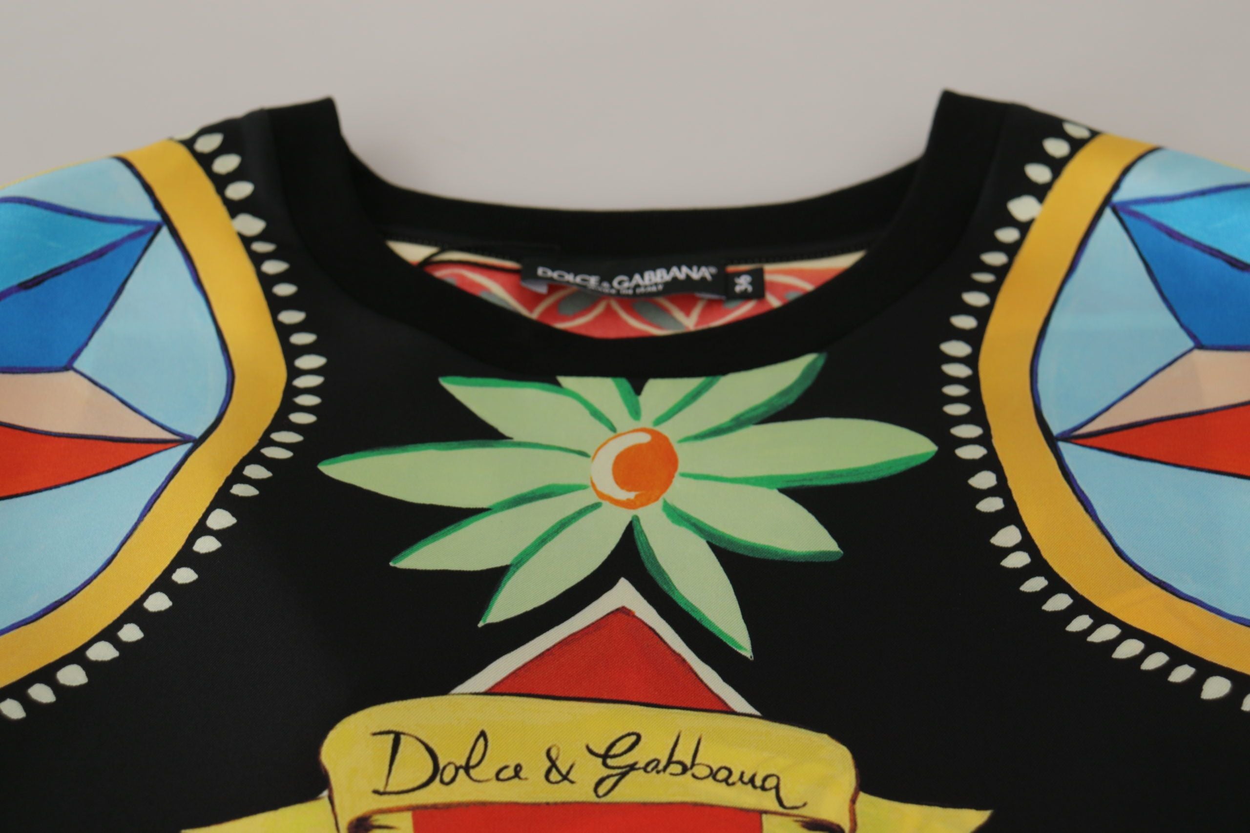 Dolce & Gabbana Multicolor Soldier Carretto Silk Top  T-shirt Dolce & Gabbana