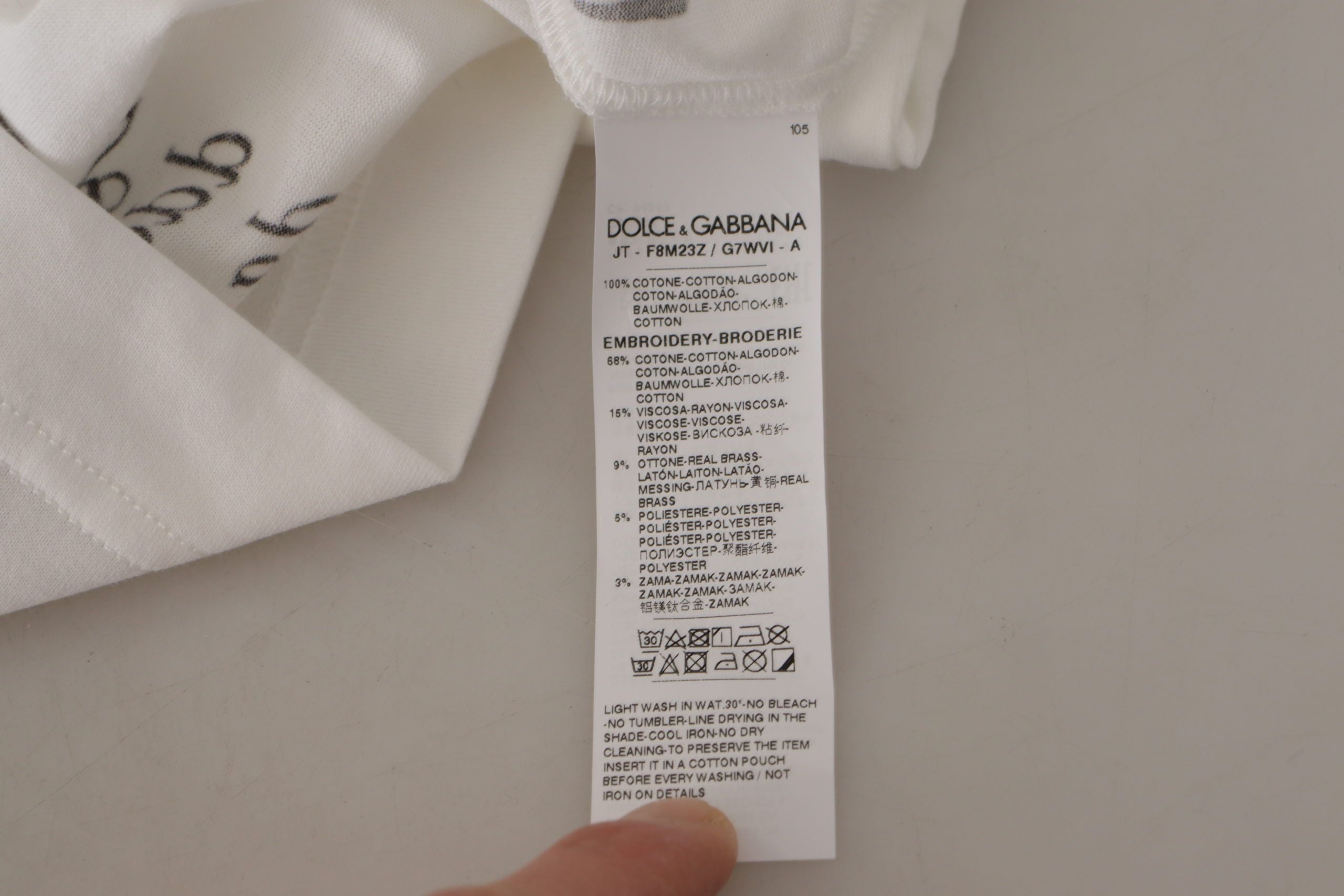 Dolce & Gabbana White Black Roses Crewneck Cotton  T-shirt Dolce & Gabbana