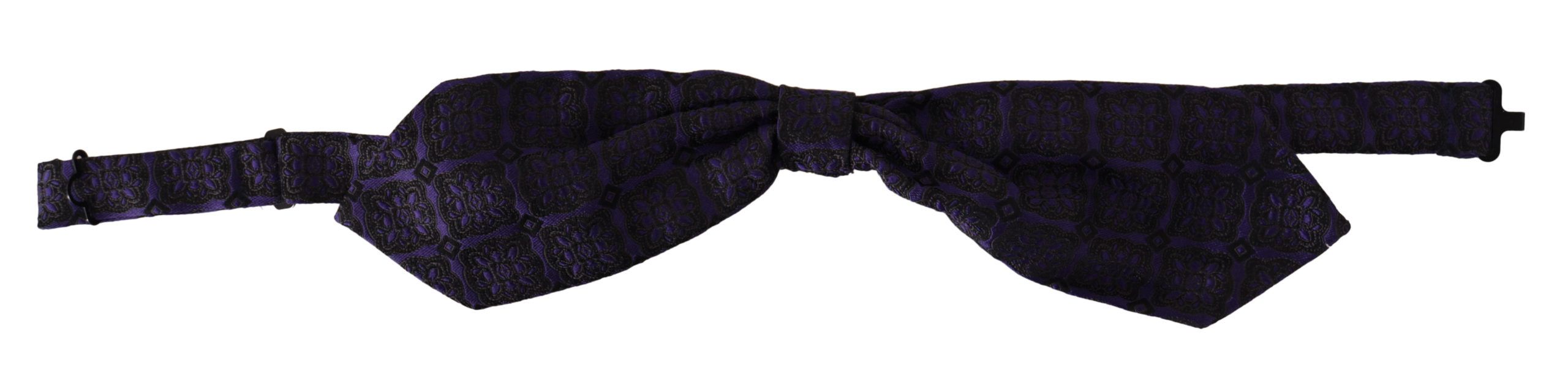 Dolce & Gabbana Blue Geometric Silk Adjustable Neck Papillon Tie Dolce & Gabbana