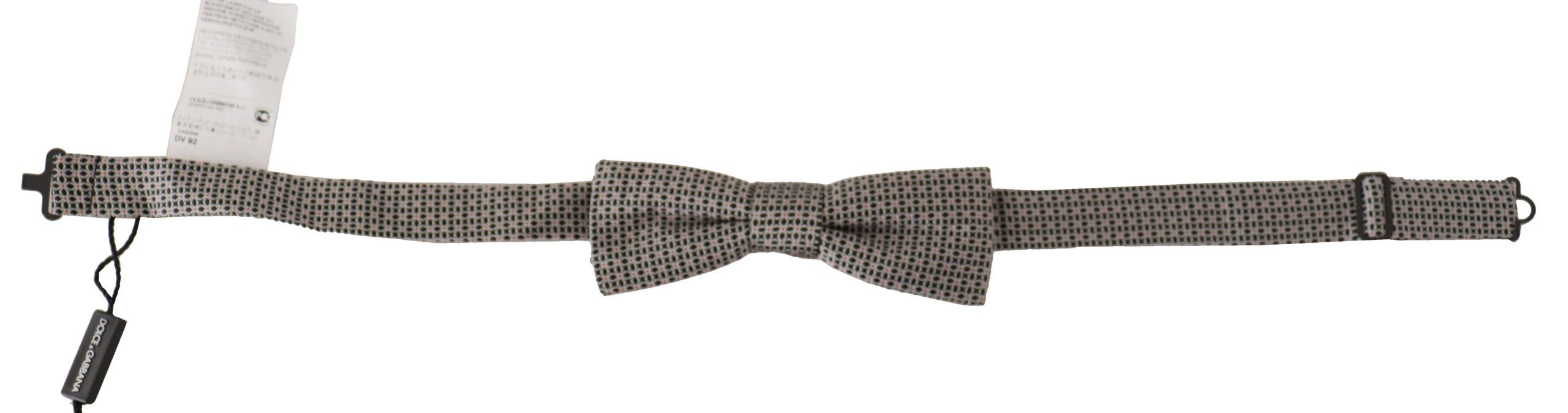 Dolce & Gabbana Black White Flower Pattern Silk Neck Papillon Tie Dolce & Gabbana