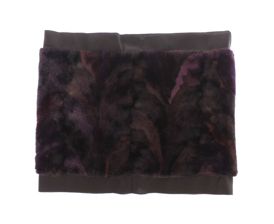 Dolce & Gabbana Purple MINK Fur Scarf Foulard Neck Wrap Dolce & Gabbana