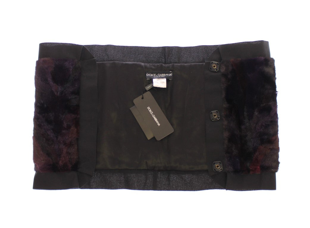 Dolce & Gabbana Purple MINK Fur Scarf Foulard Neck Wrap Dolce & Gabbana