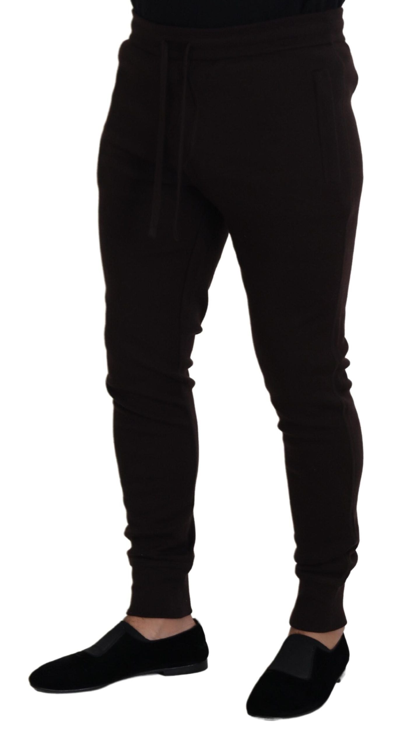 Dolce & Gabbana Brown Cashmere Trousers Bottoms Drawstring Pants Dolce & Gabbana