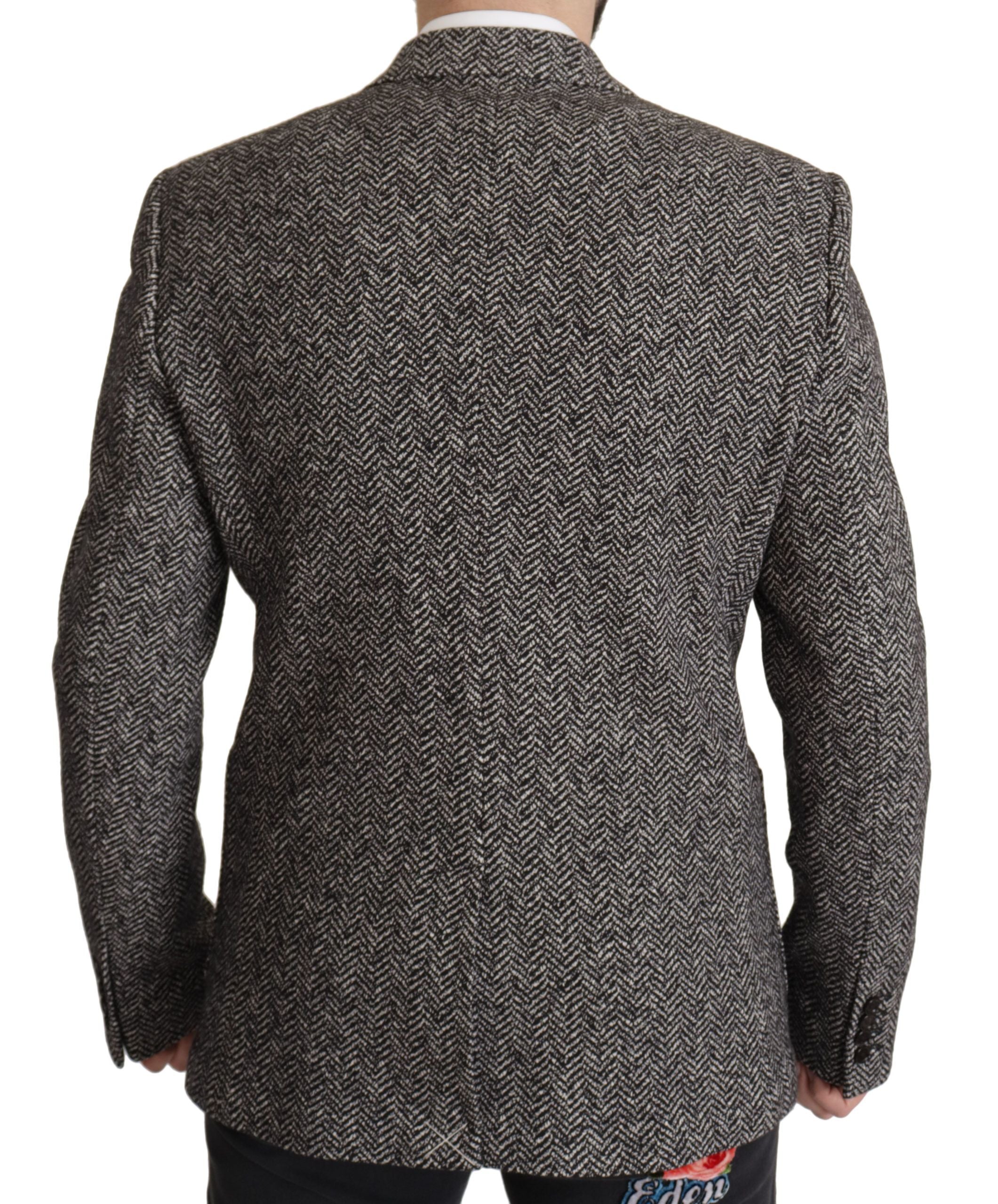 Dolce & Gabbana Gray Cotton Single Breasted Fantasy Blazer Dolce & Gabbana
