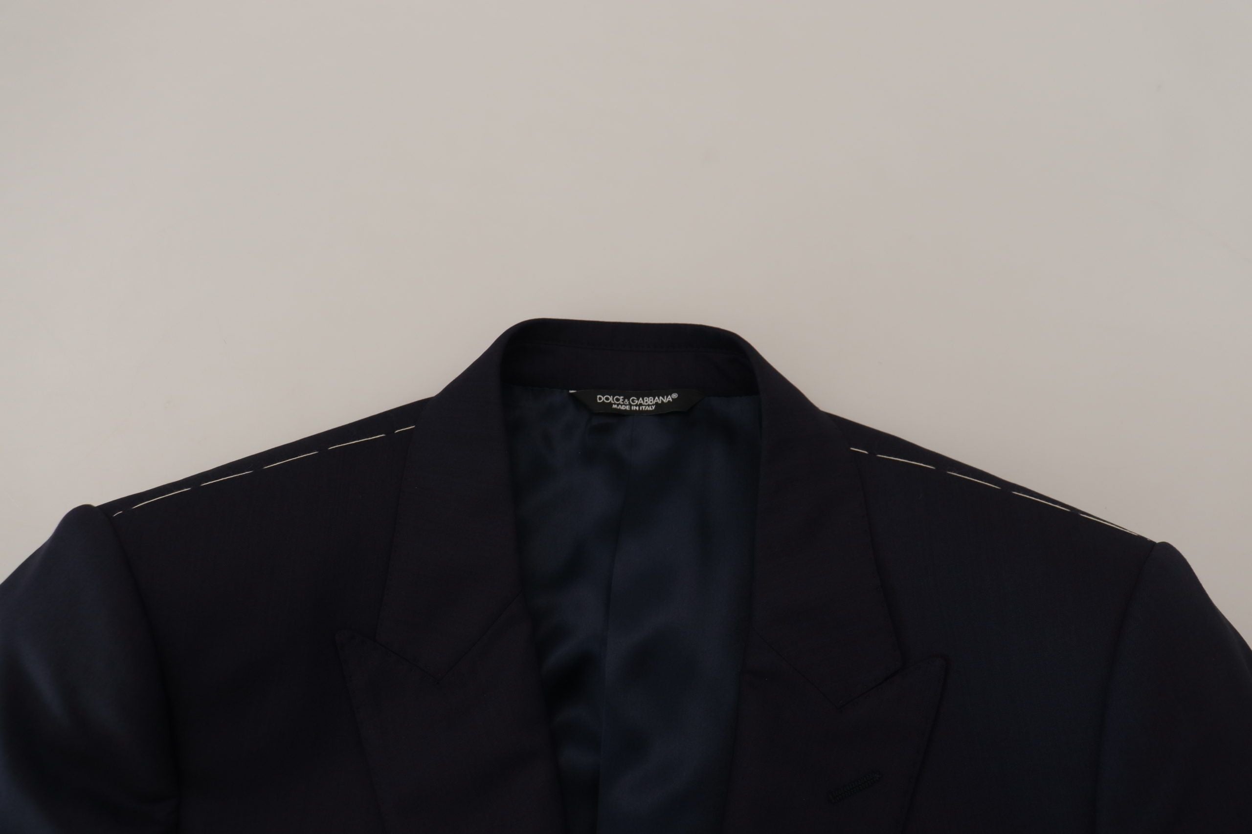 Dolce & Gabbana Blue Wool Single Breasted Coat Blazer Dolce & Gabbana