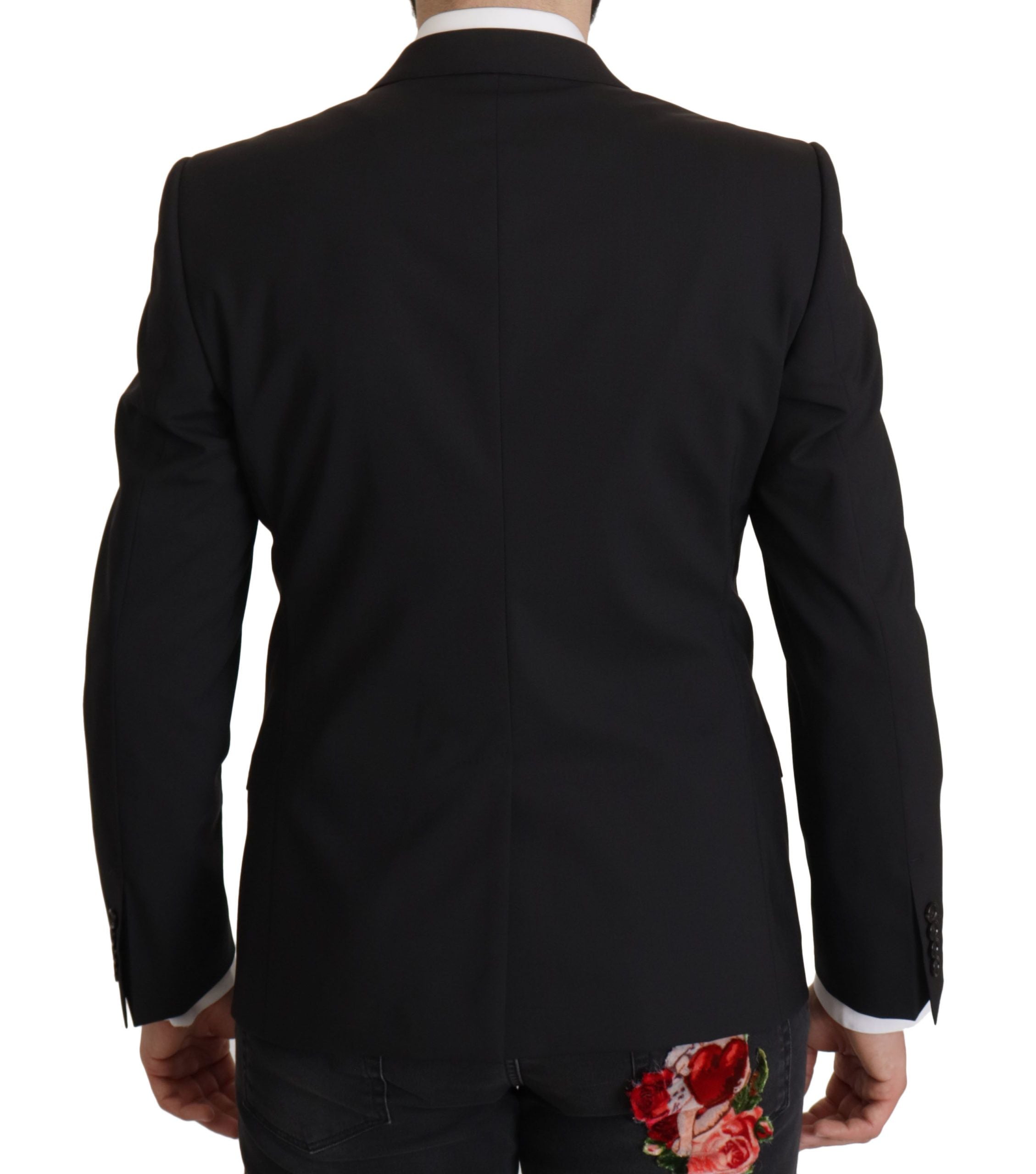 Dolce & Gabbana Black Single Breasted Jacket MARTINI Blazer Dolce & Gabbana
