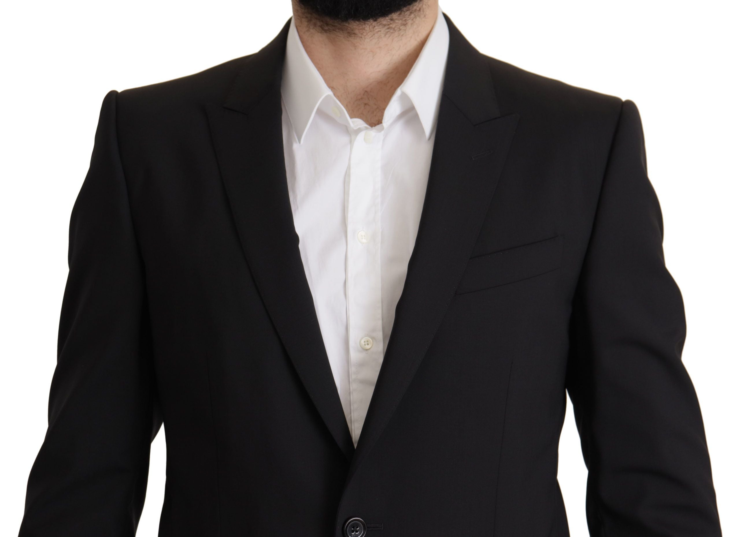 Dolce & Gabbana Black Single Breasted Jacket MARTINI Blazer Dolce & Gabbana