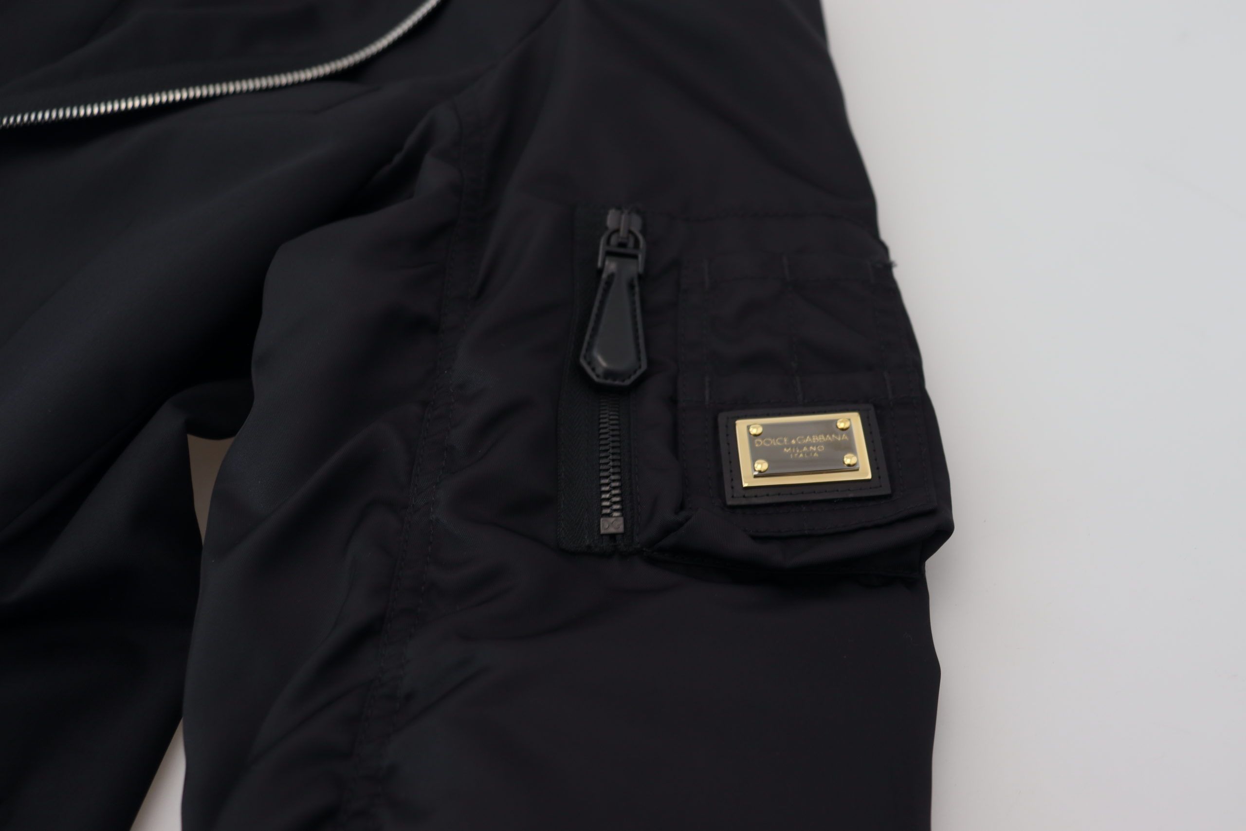 Dolce & Gabbana Black Wool Full Zip Long Sleeves Jacket Dolce & Gabbana