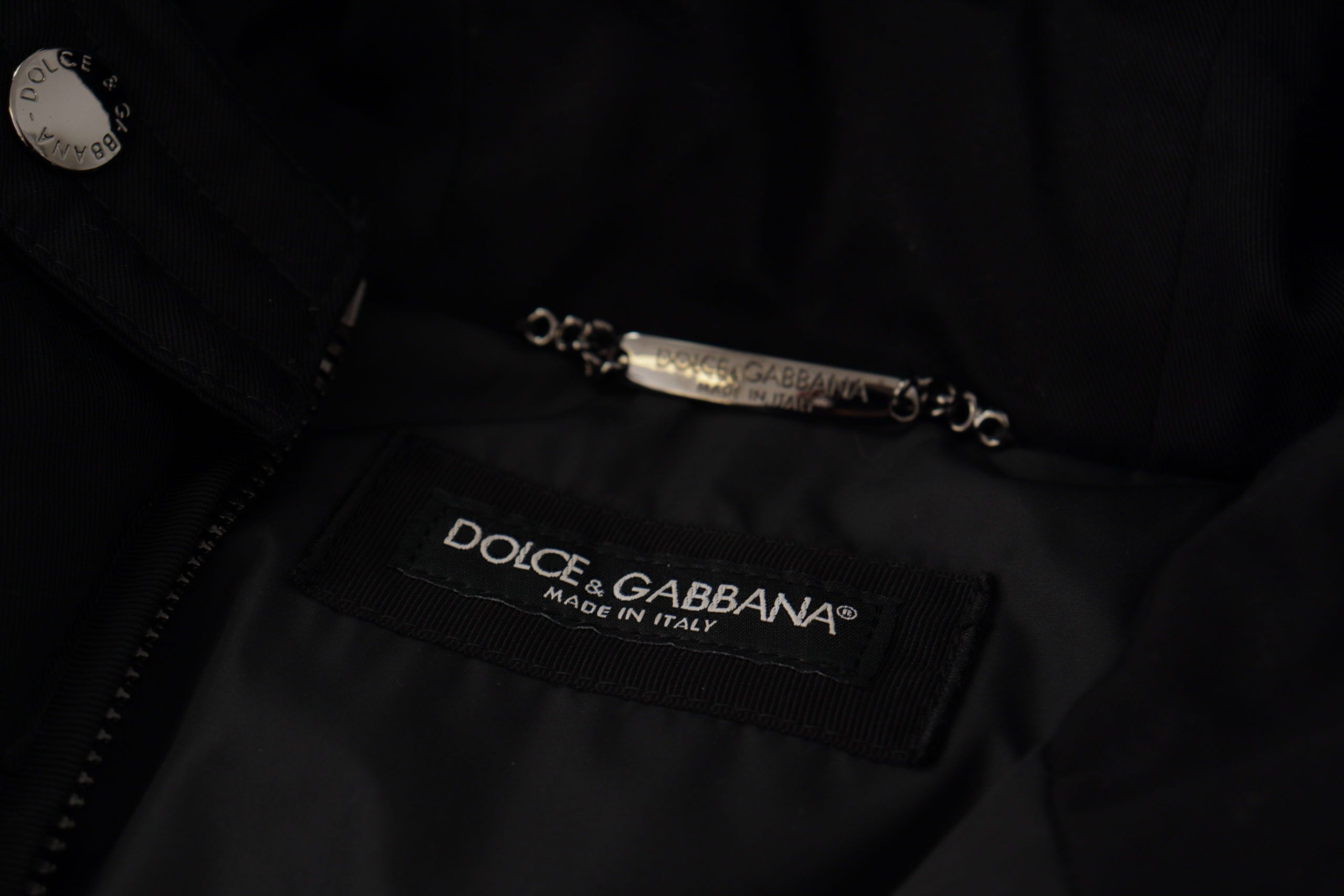 Dolce & Gabbana Black Nylon Hooded Parka Coat Winter Jacket Dolce & Gabbana
