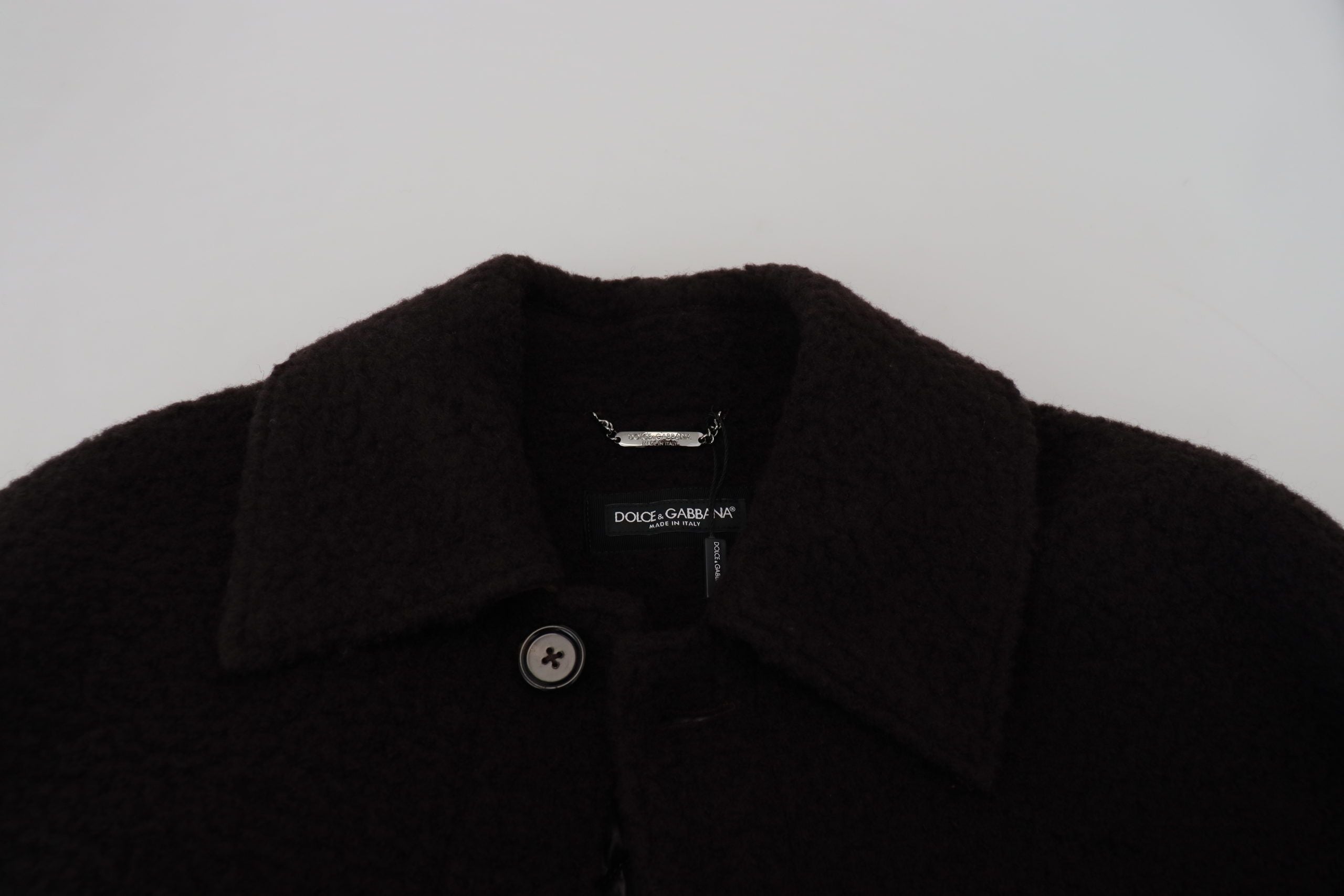 Dolce & Gabbana Black Alpaca Button Down Trench Coat Jacket Dolce & Gabbana