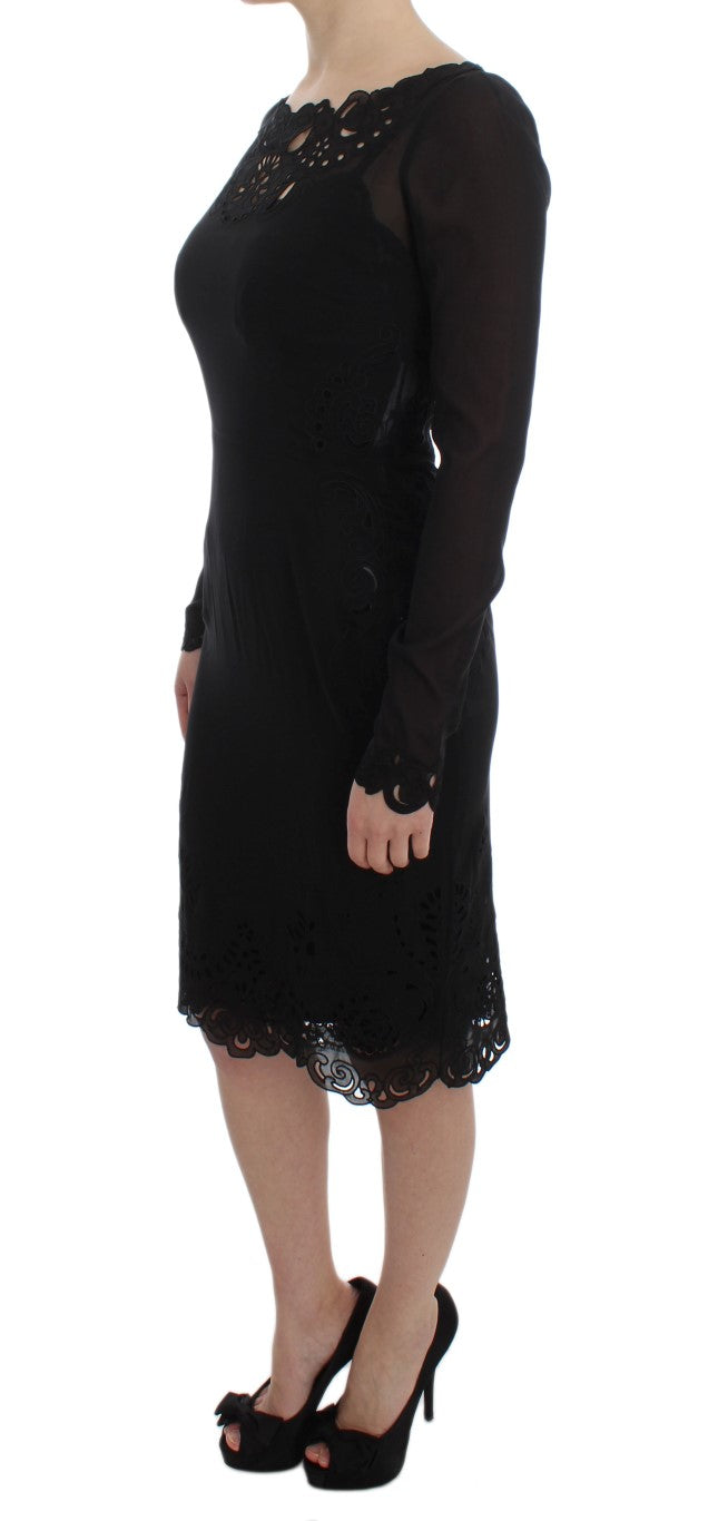 Dolce & Gabbana Black Silk Stretch Sheath Dress Dolce & Gabbana