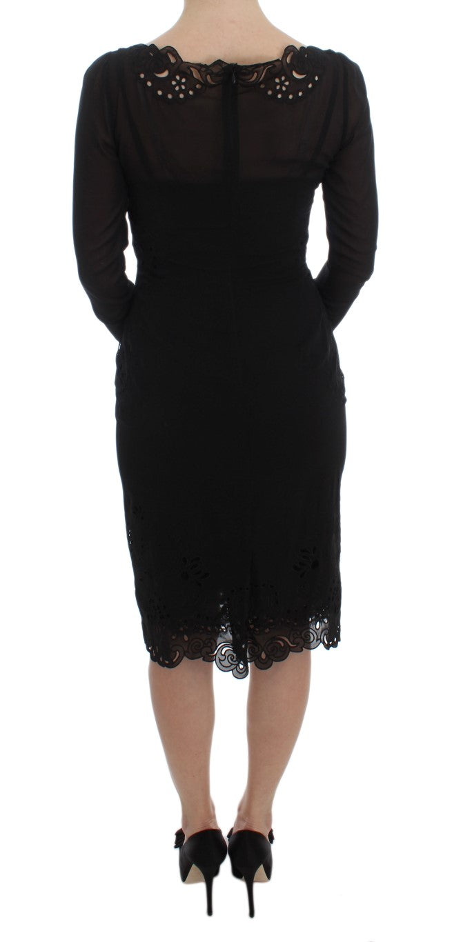 Dolce & Gabbana Black Silk Stretch Sheath Dress Dolce & Gabbana