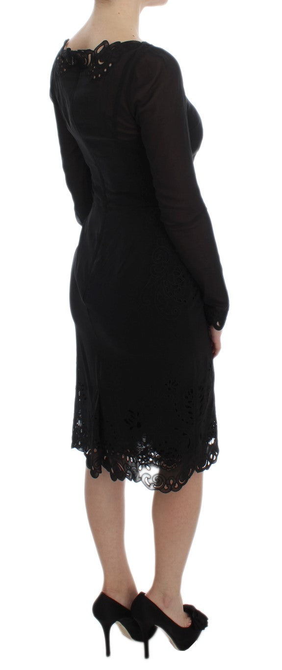Dolce & Gabbana Black Silk Stretch Sheath Dress Dolce & Gabbana