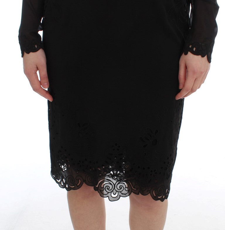 Dolce & Gabbana Black Silk Stretch Sheath Dress Dolce & Gabbana