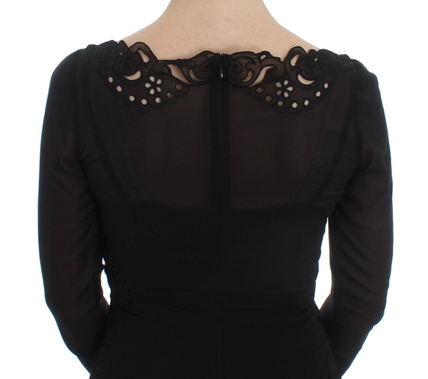 Dolce & Gabbana Black Silk Stretch Sheath Dress Dolce & Gabbana