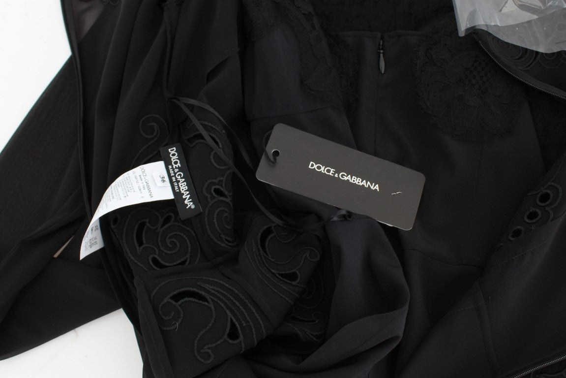 Dolce & Gabbana Black Silk Stretch Sheath Dress Dolce & Gabbana