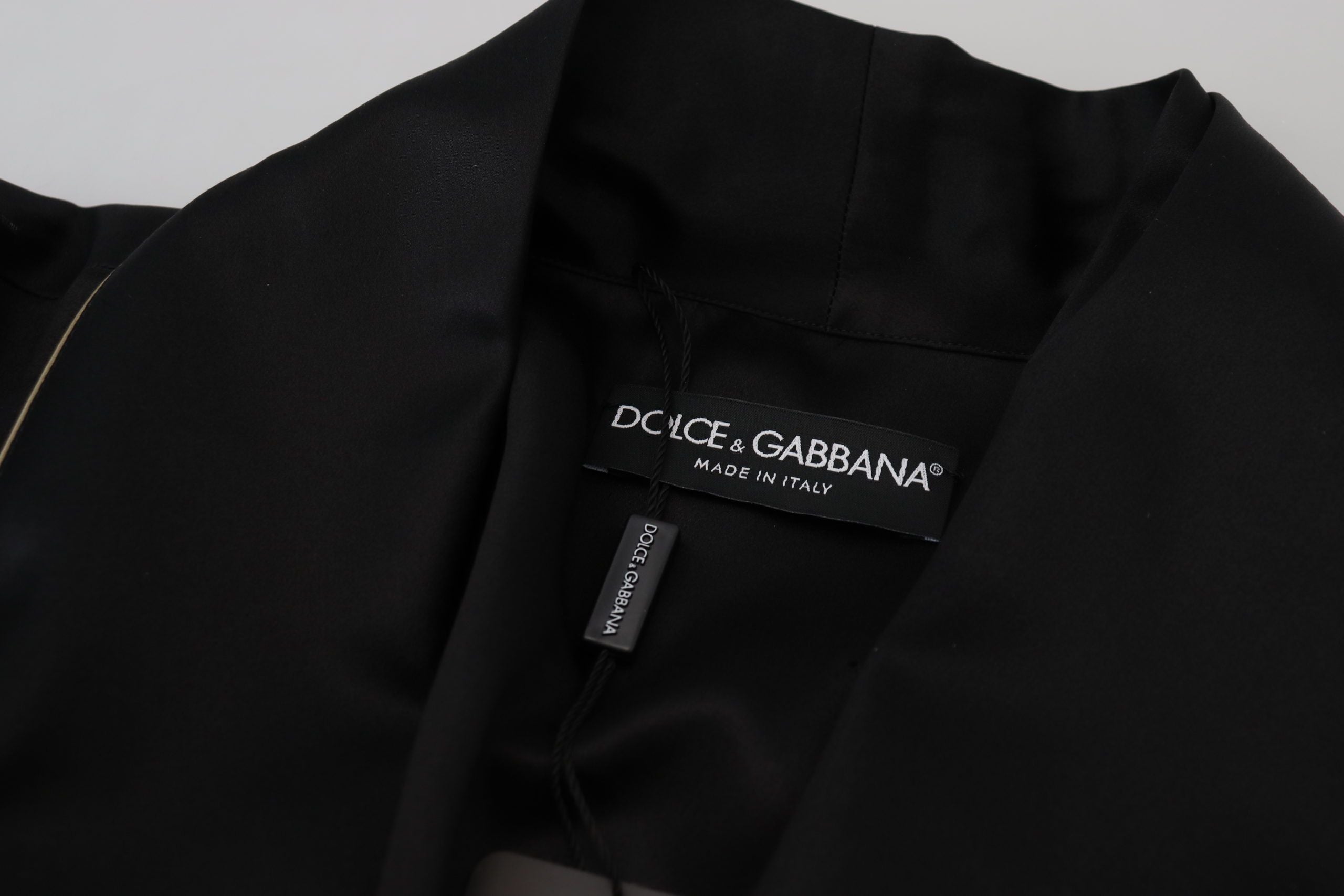 Dolce & Gabbana Black 100% Silk Robe Coat Wrap  Jacket Dolce & Gabbana