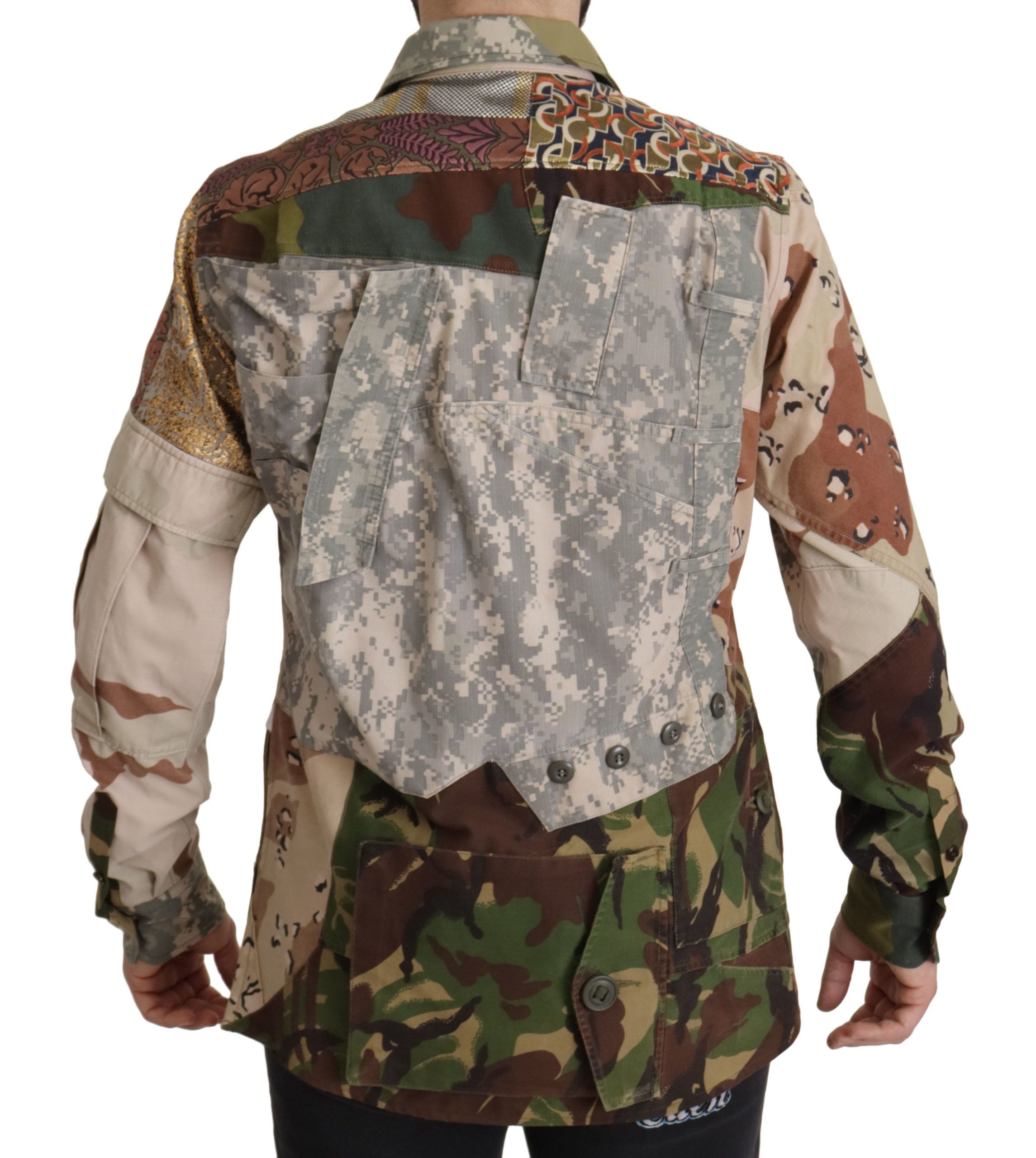 Dolce & Gabbana Multicolor Button Down Patchwork Shirt Dolce & Gabbana