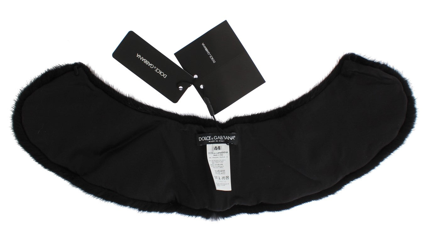 Dolce & Gabbana Black Mink Fur Shoulder Collar Scarf Dolce & Gabbana