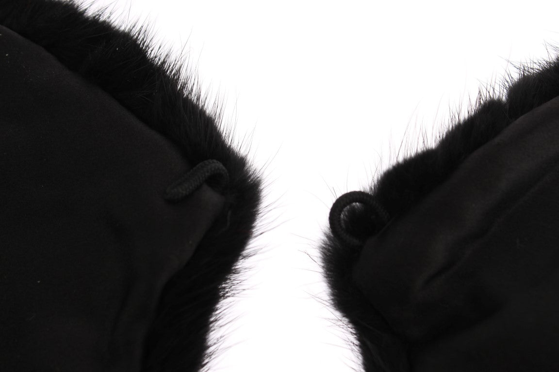 Dolce & Gabbana Black Mink Fur Shoulder Collar Scarf Dolce & Gabbana